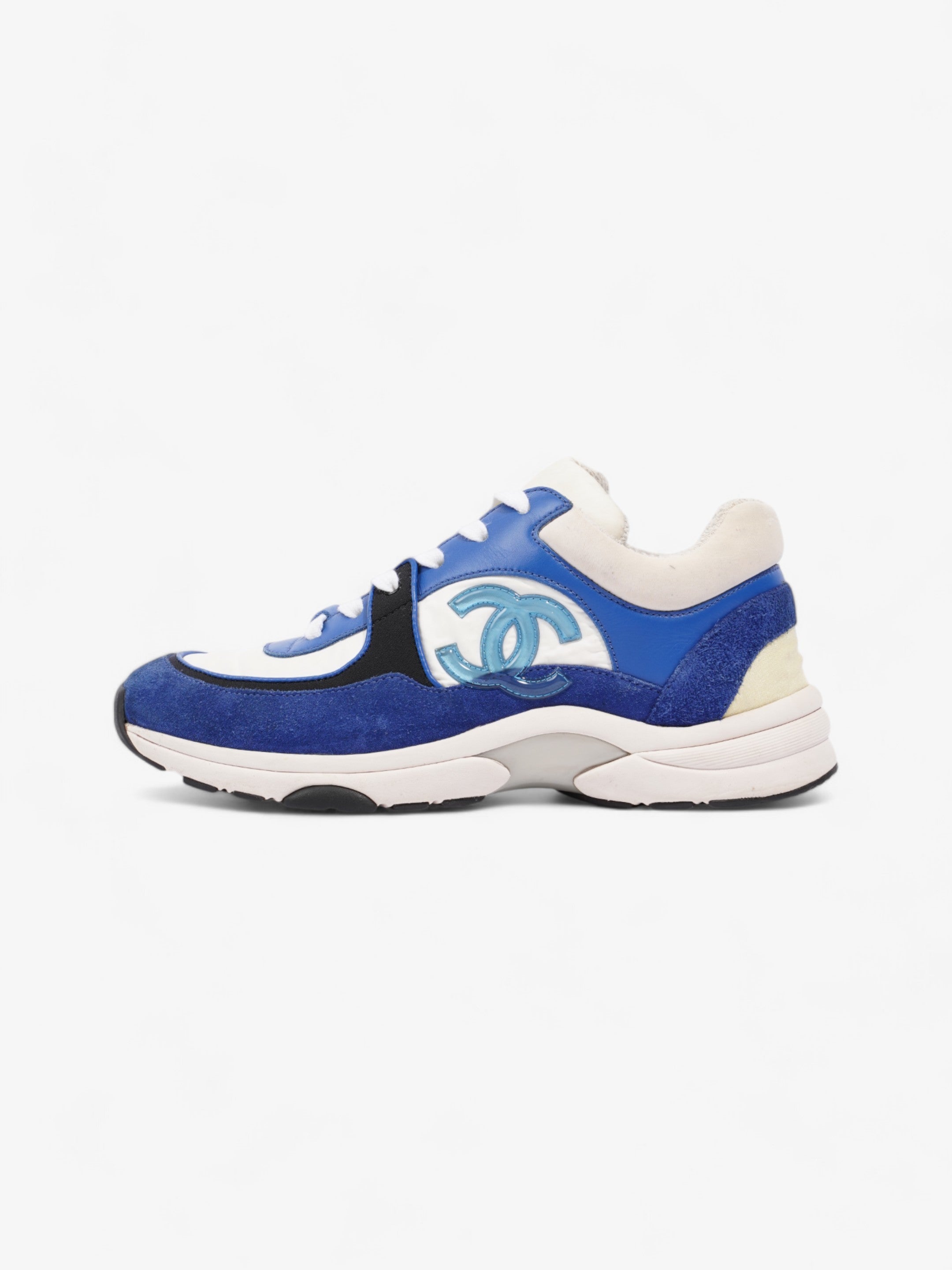 Chanel CC Runner White / Blue / Black Suede EU 37.5 UK 4.5