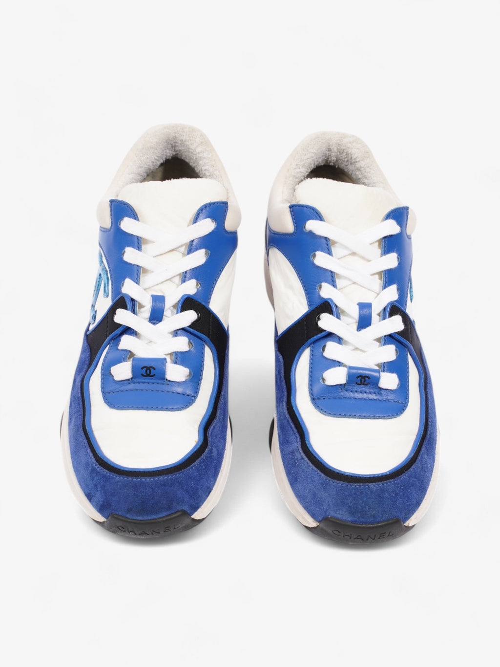 Chanel CC Runner White / Blue / Black Suede EU 37.5 UK 4.5