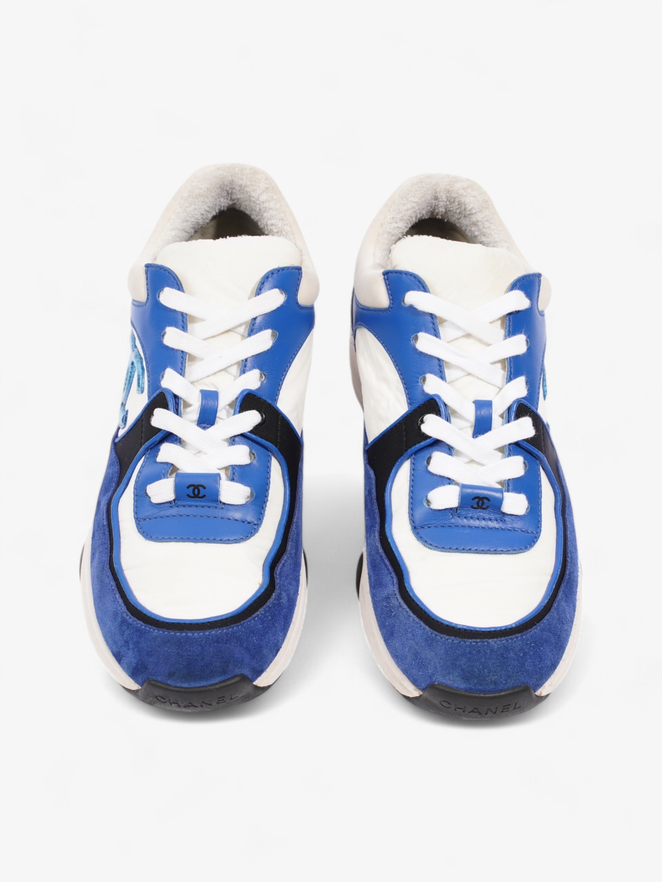 Chanel CC Runner White / Blue / Black Suede EU 37.5 UK 4.5