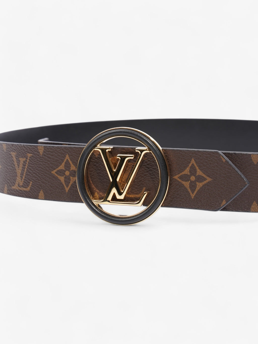 Louis Vuitton LV Circle 35MM Reversible Belt Monogram / Black Coated Canvas 95cm 37.5"
