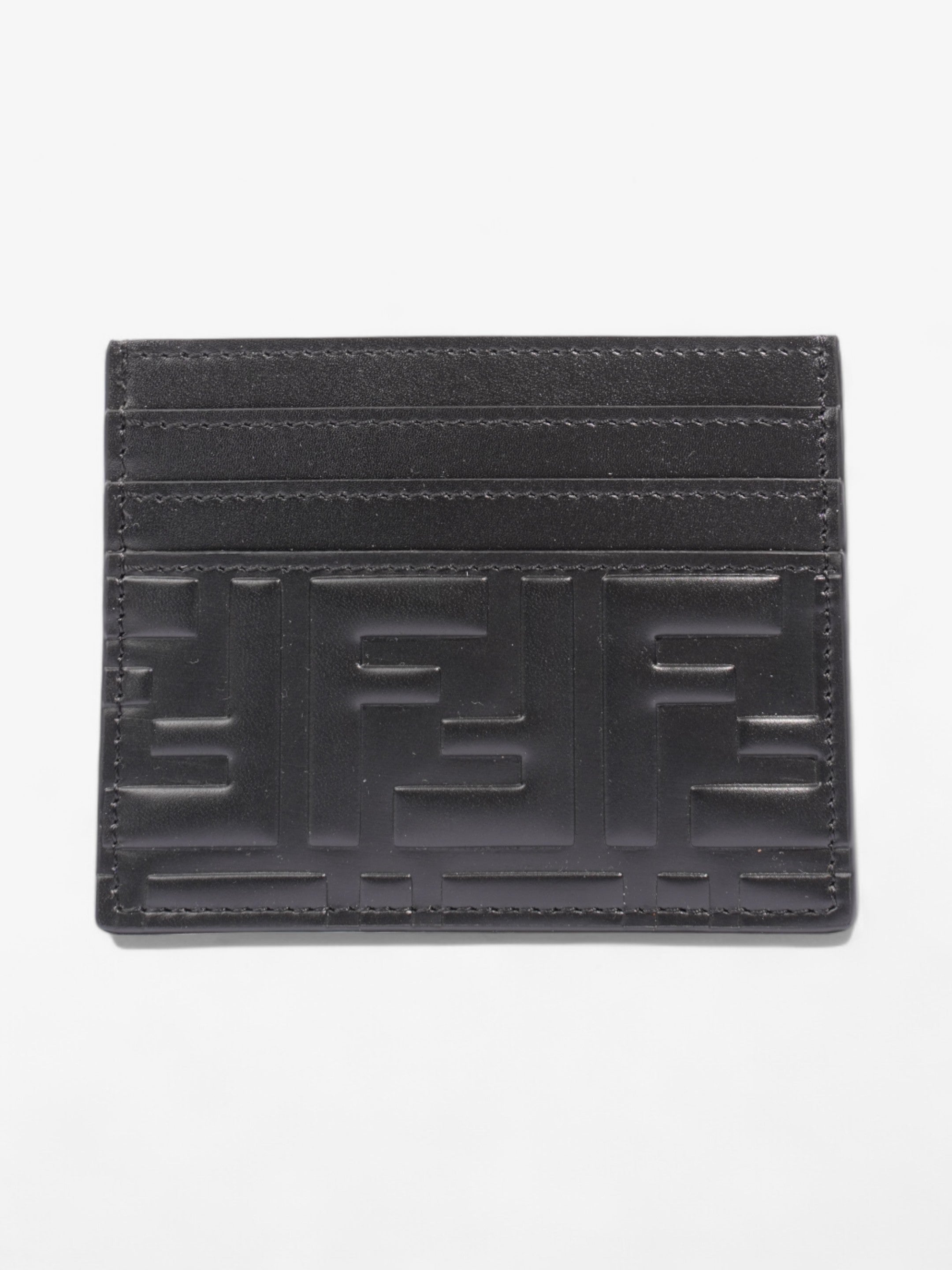 Fendi FF holder Black Leather