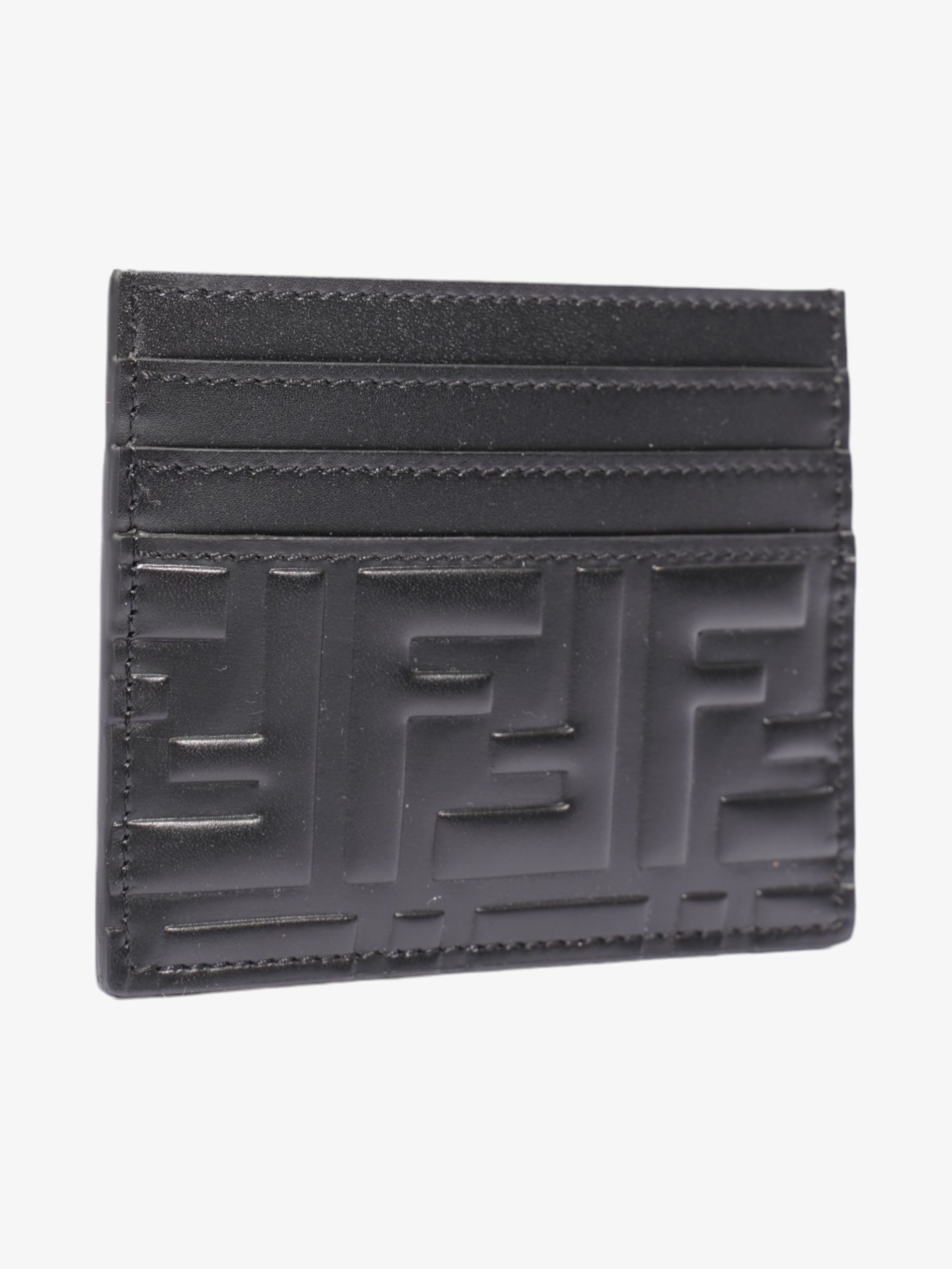 Fendi FF holder Black Leather