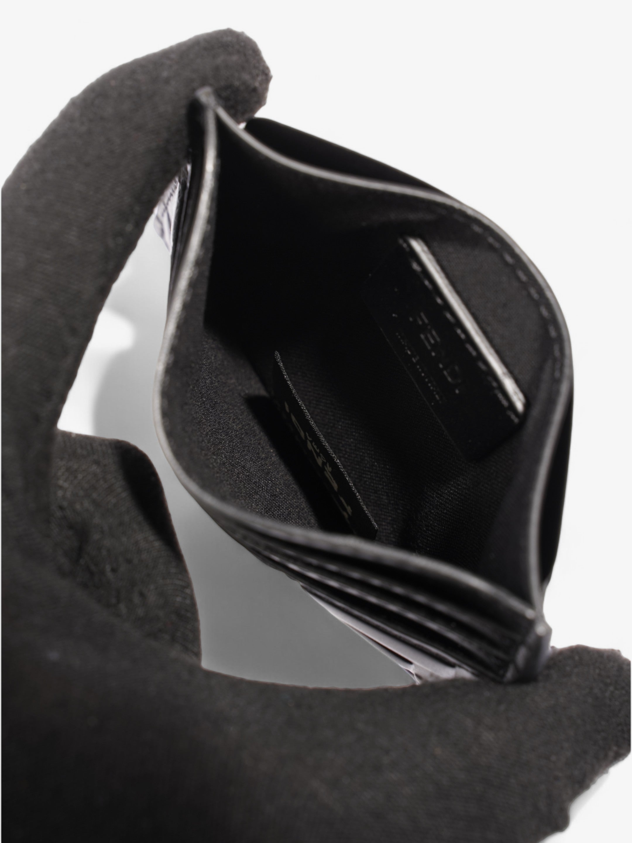 Fendi FF holder Black Leather