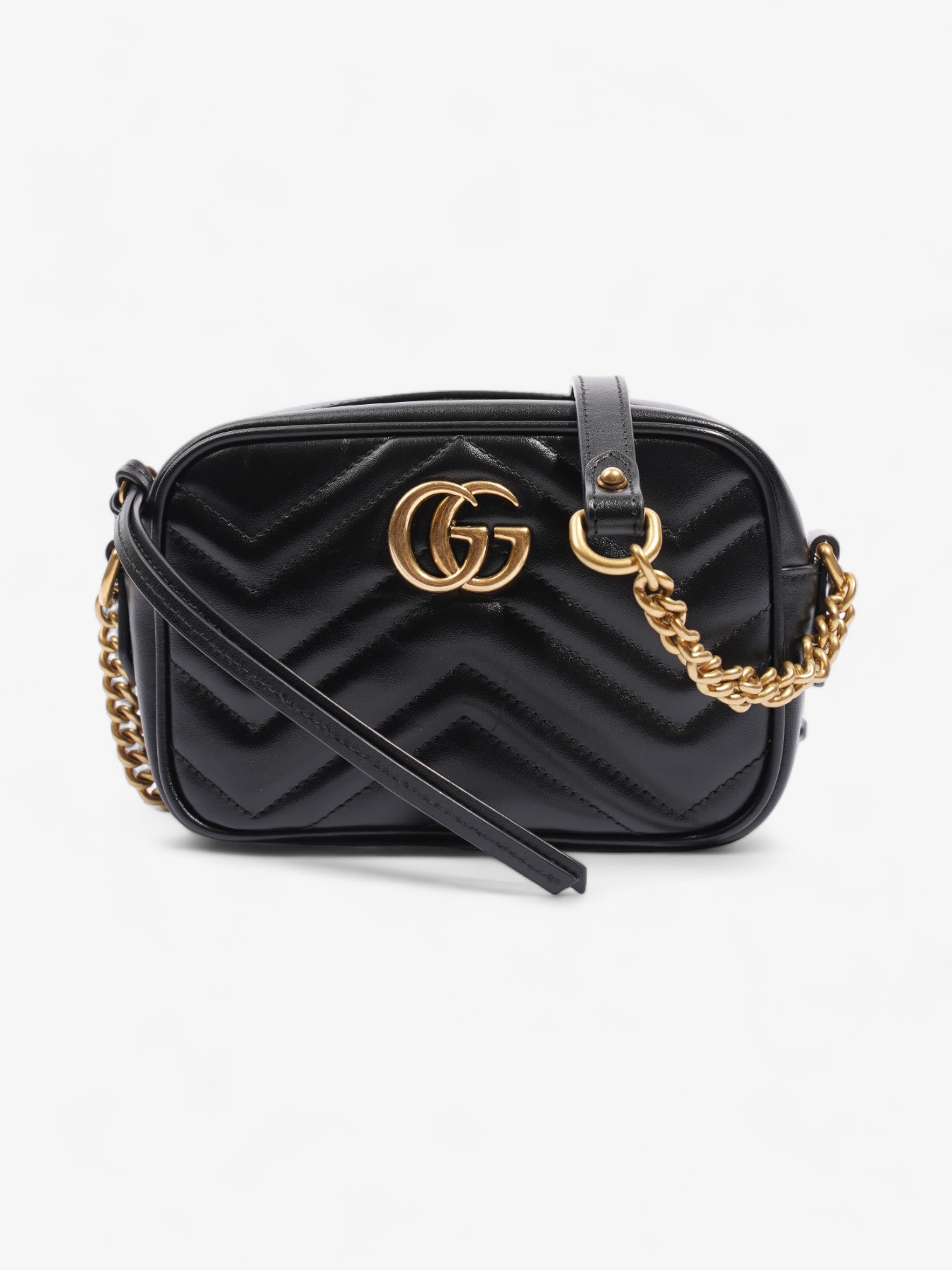 Gucci GG Marmont Black Matelasse Leather Mini