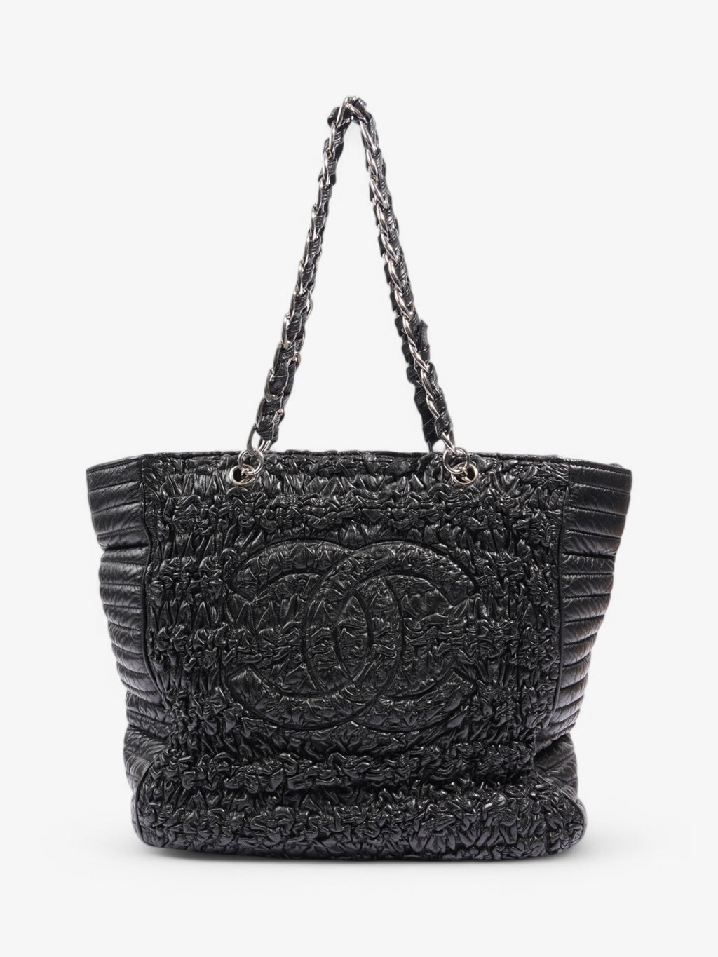 Chanel Astrakhan Shopping Bag Black Lambskin Leather