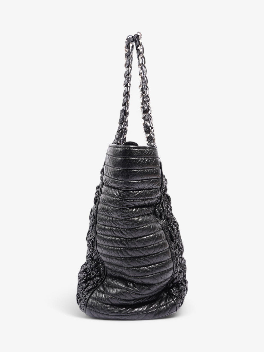 Chanel Astrakhan Shopping Bag Black Lambskin Leather