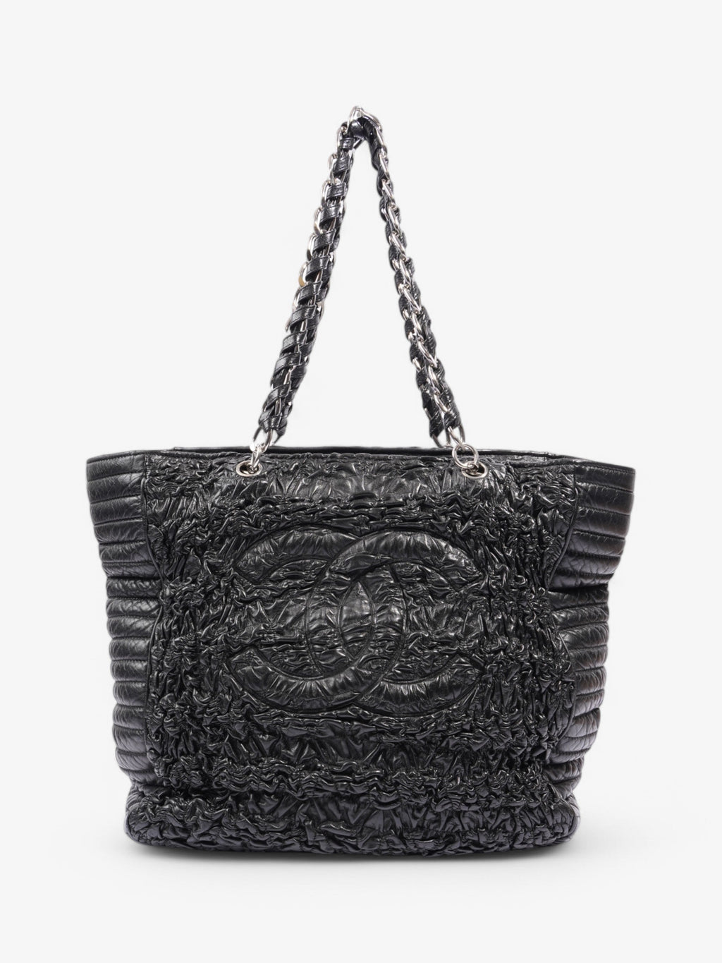 Chanel Astrakhan Shopping Bag Black Lambskin Leather