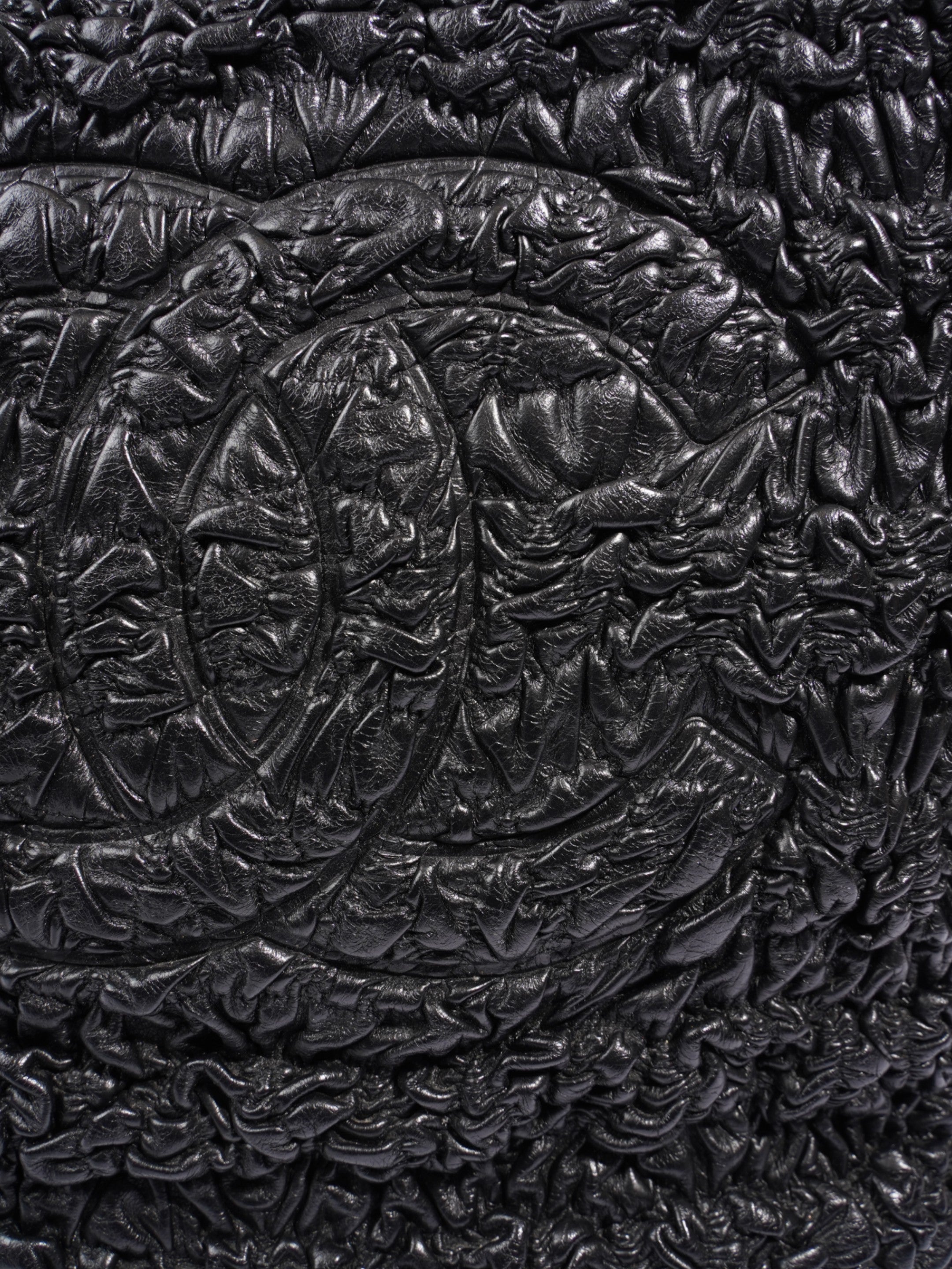 Chanel Astrakhan Shopping Bag Black Lambskin Leather