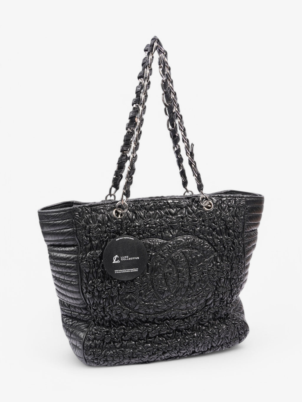 Chanel Astrakhan Shopping Bag Black Lambskin Leather