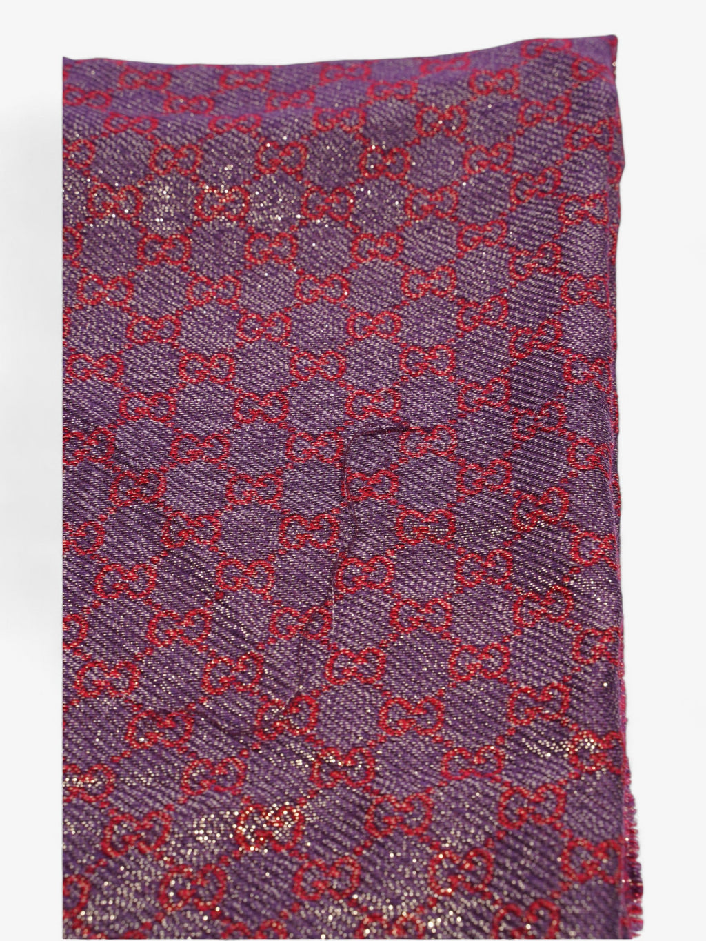 Gucci GG Scarf Purple / Red Silk