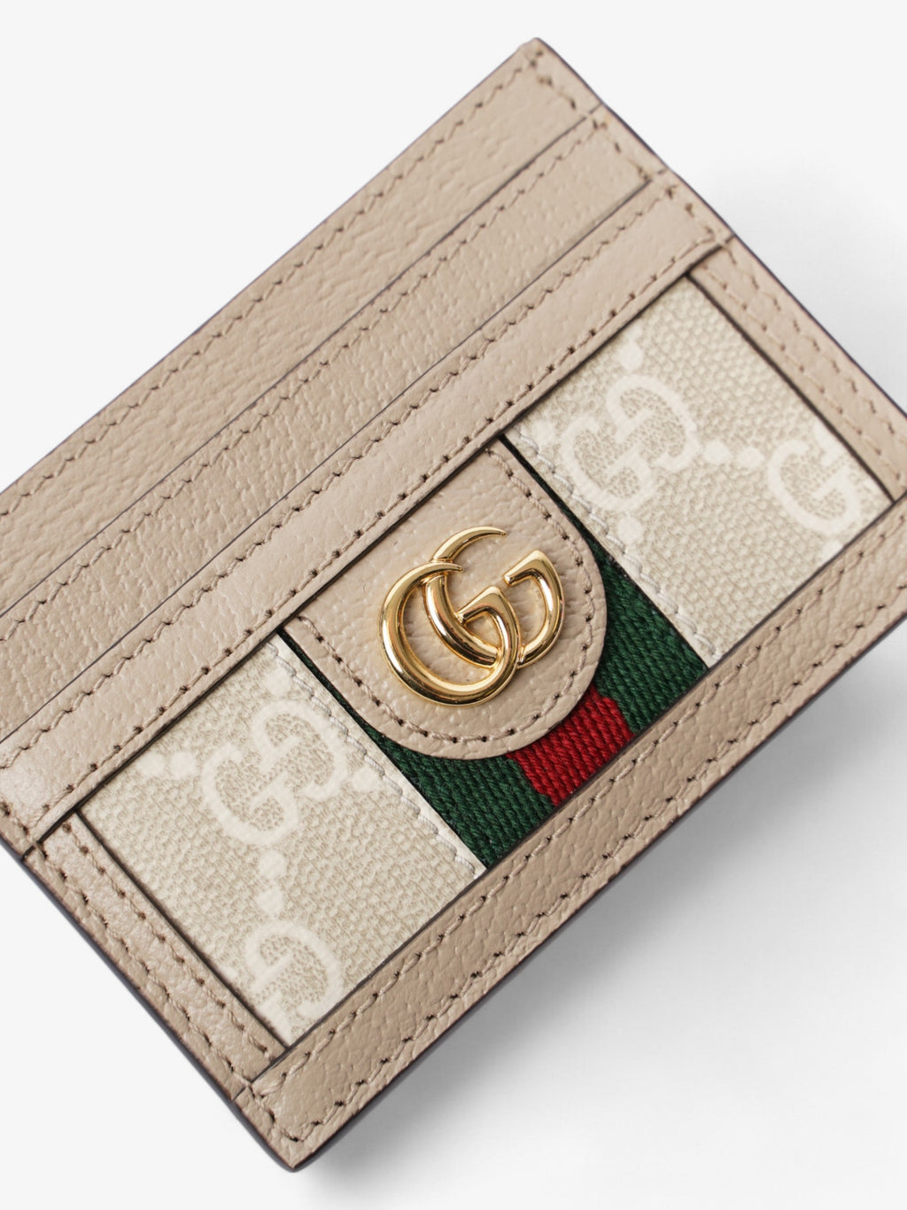 Gucci GG  Holder Taupe / Gold Canvas