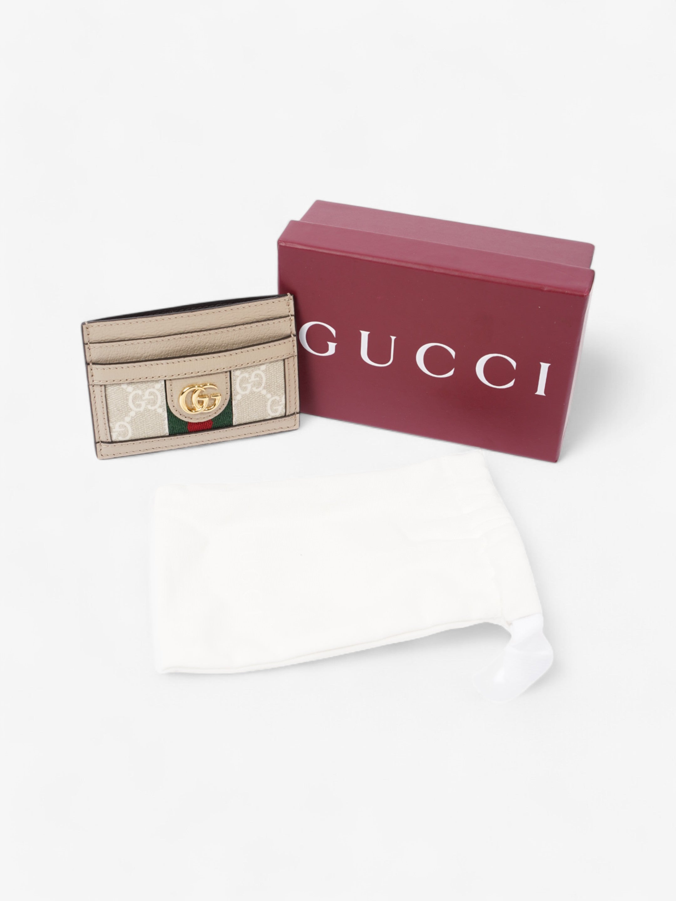 Gucci GG  Holder Taupe / Gold Canvas
