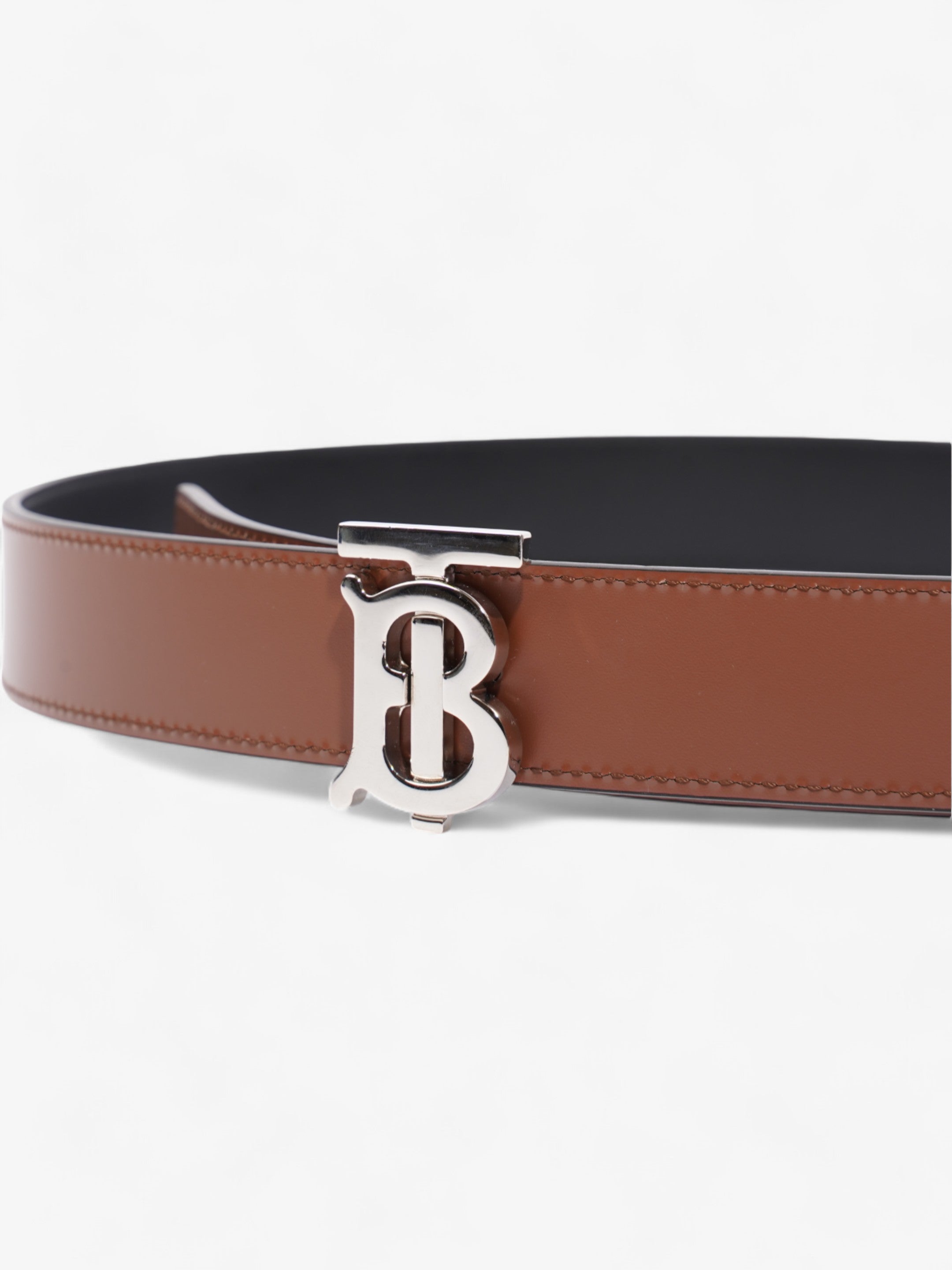 Burberry TB Reversible Belt Brown / Black Leather Small 62.5 - 77.5cm