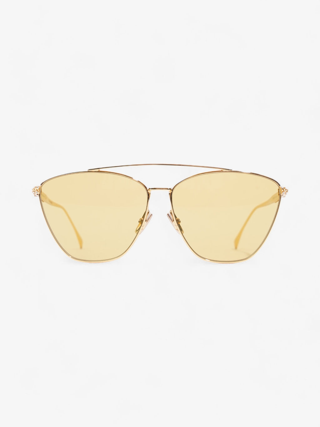 Fendi Baguette Aviator Sunglasses Gold / Yellow Acetate 145mm