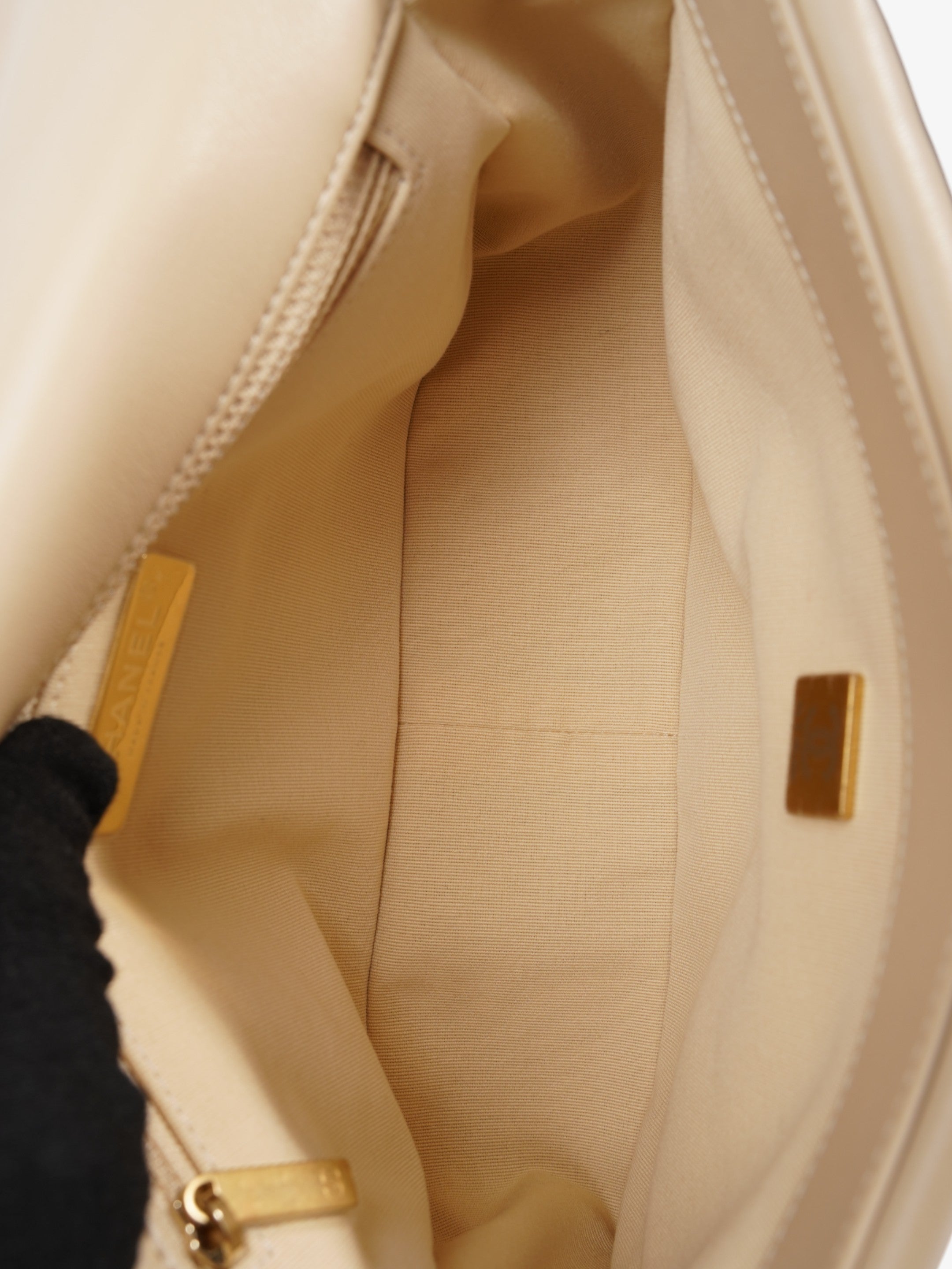 Chanel 19 Flap Beige Lambskin Leather Medium