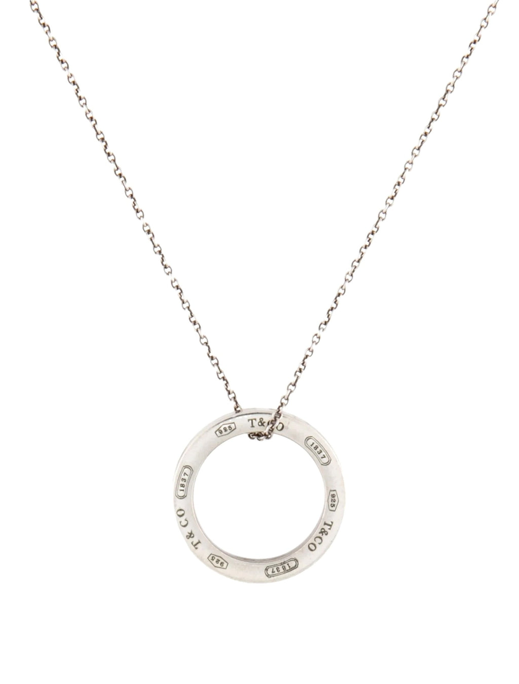 TIFFANY & CO. STERLING SILVER 1837® CIRCLE PENDANT NECKLACE