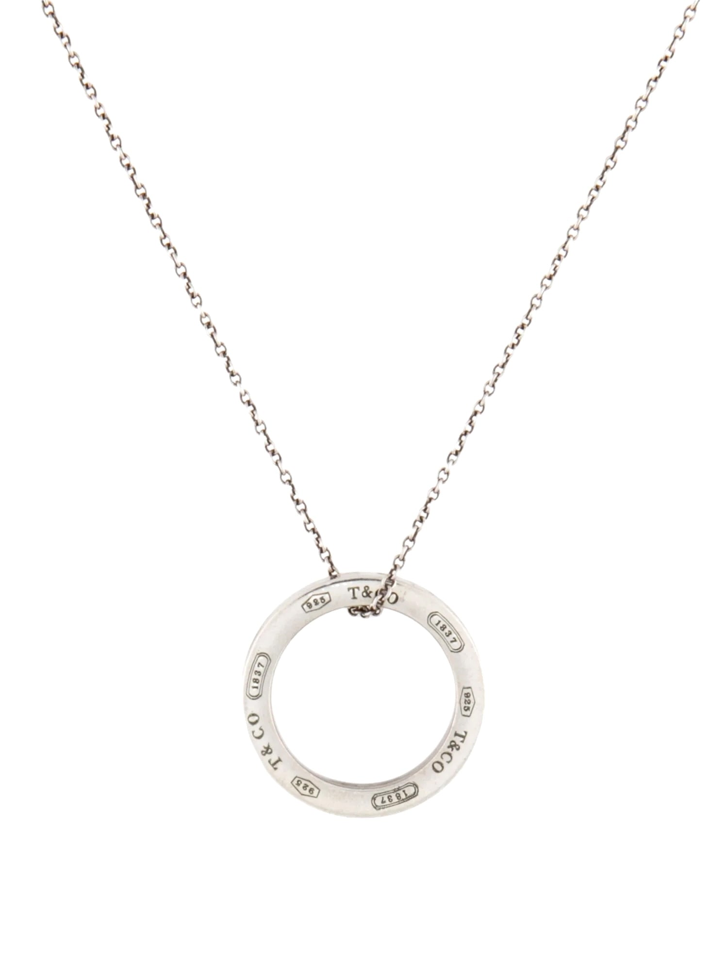 TIFFANY & CO. STERLING SILVER 1837® CIRCLE PENDANT NECKLACE