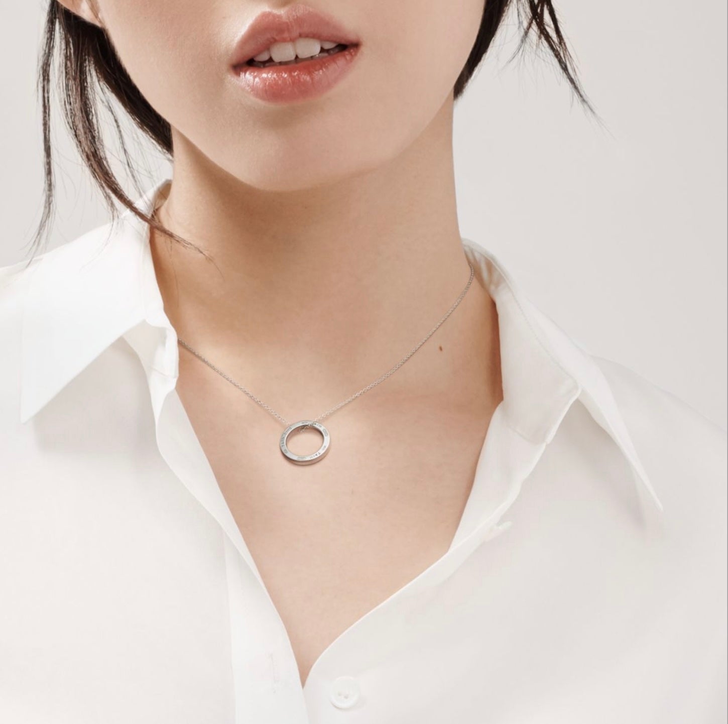 TIFFANY & CO. STERLING SILVER 1837® CIRCLE PENDANT NECKLACE