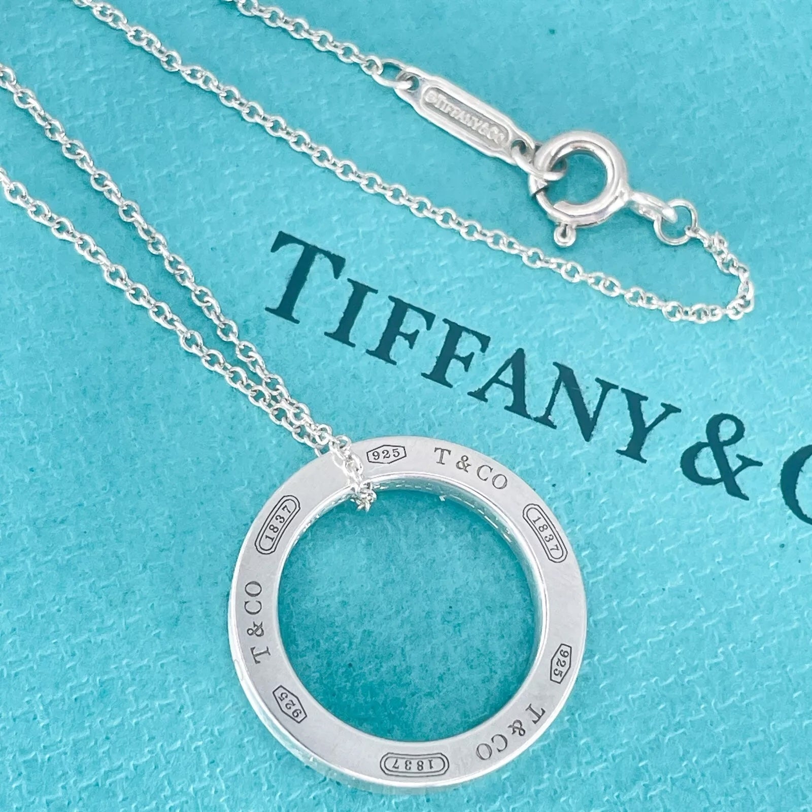 TIFFANY & CO. STERLING SILVER 1837® CIRCLE PENDANT NECKLACE