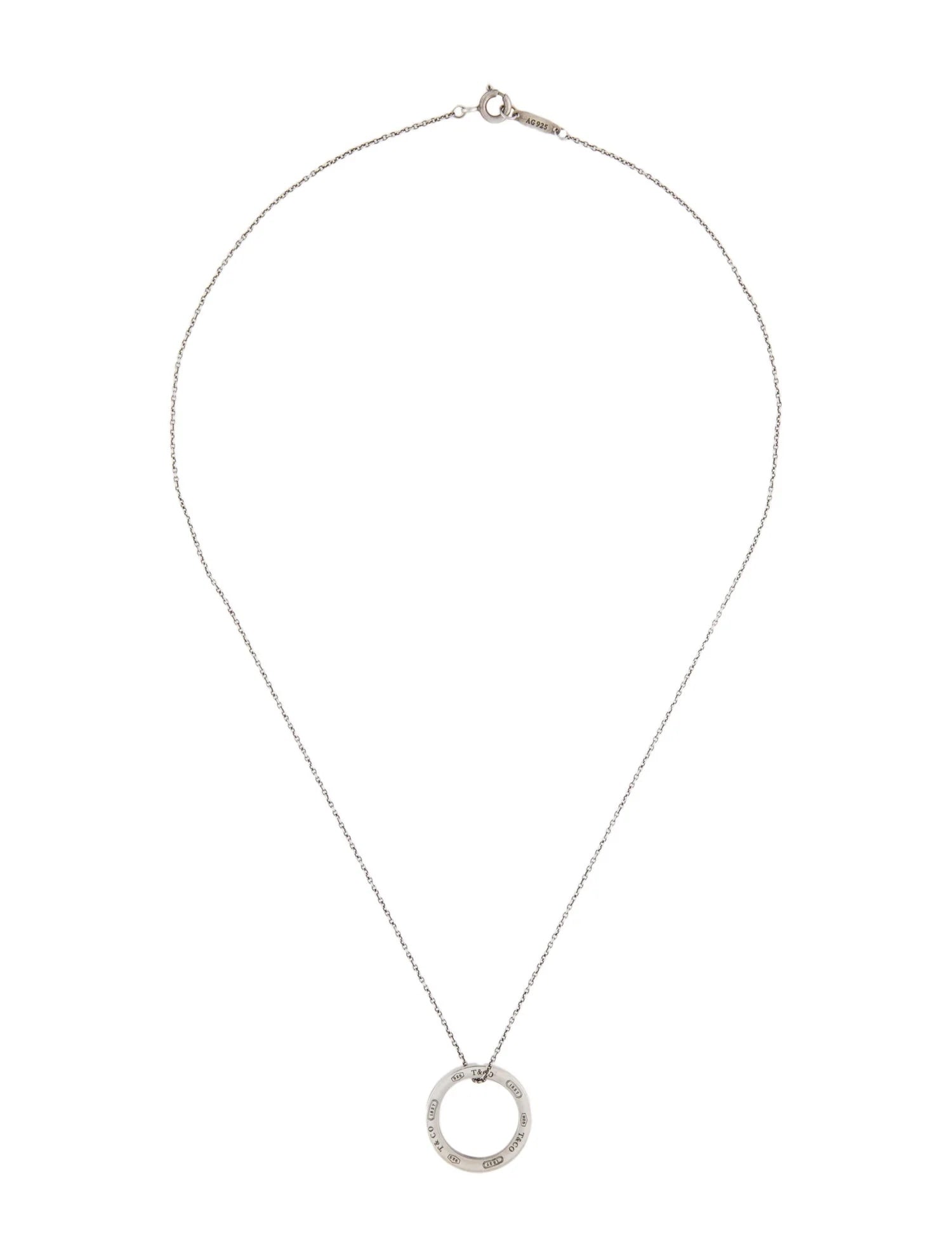TIFFANY & CO. STERLING SILVER 1837® CIRCLE PENDANT NECKLACE
