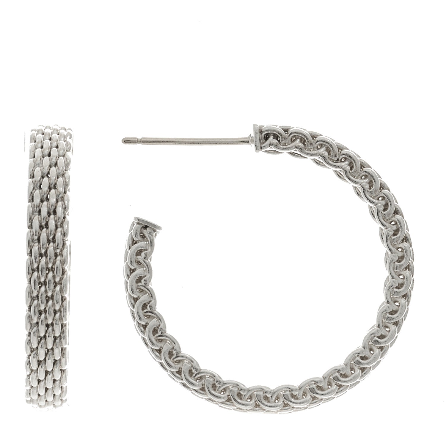 TIFFANY & CO. STERLING SILVER SOMERSET HOOP EARRINGS