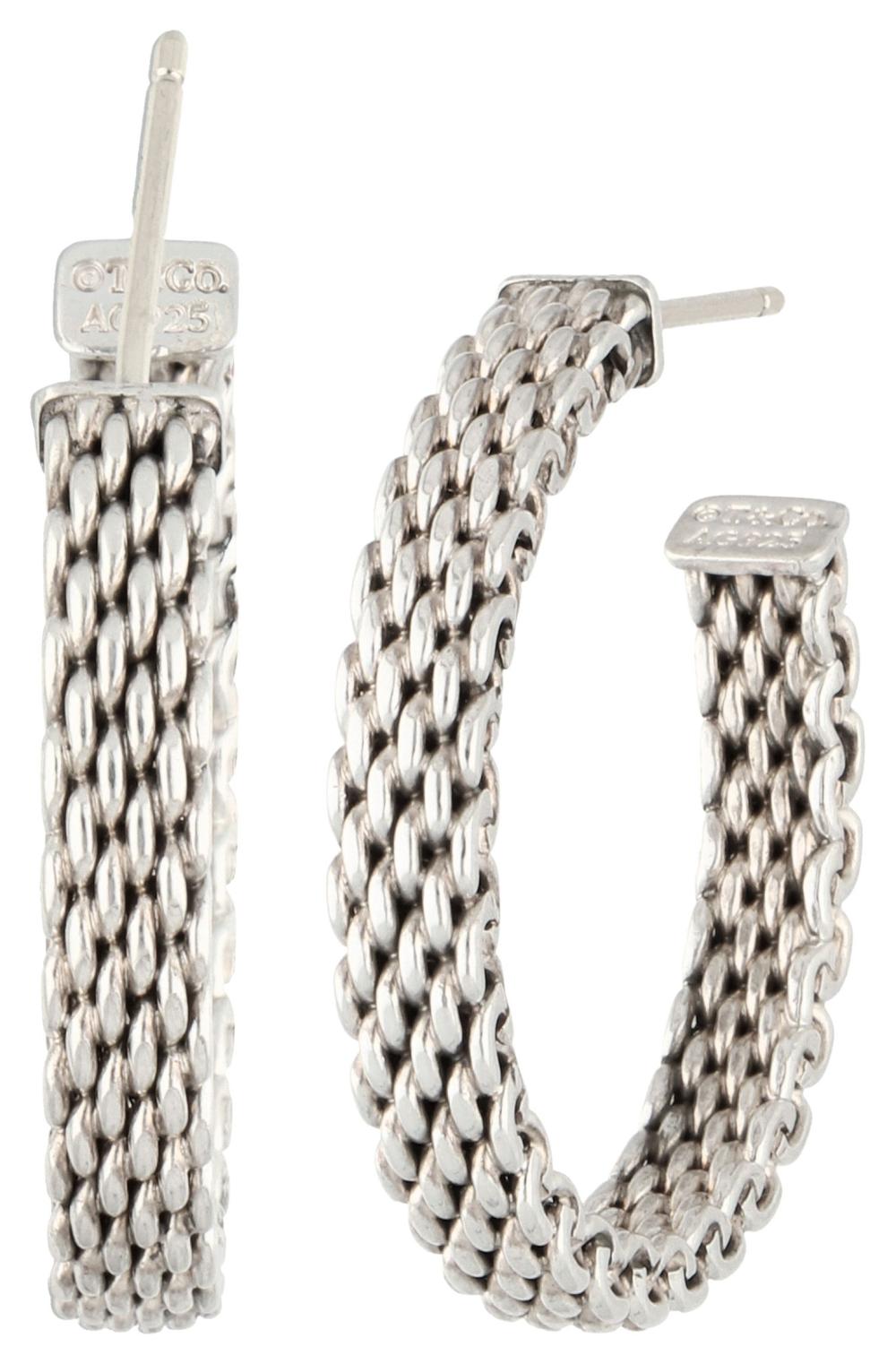 TIFFANY & CO. STERLING SILVER SOMERSET HOOP EARRINGS