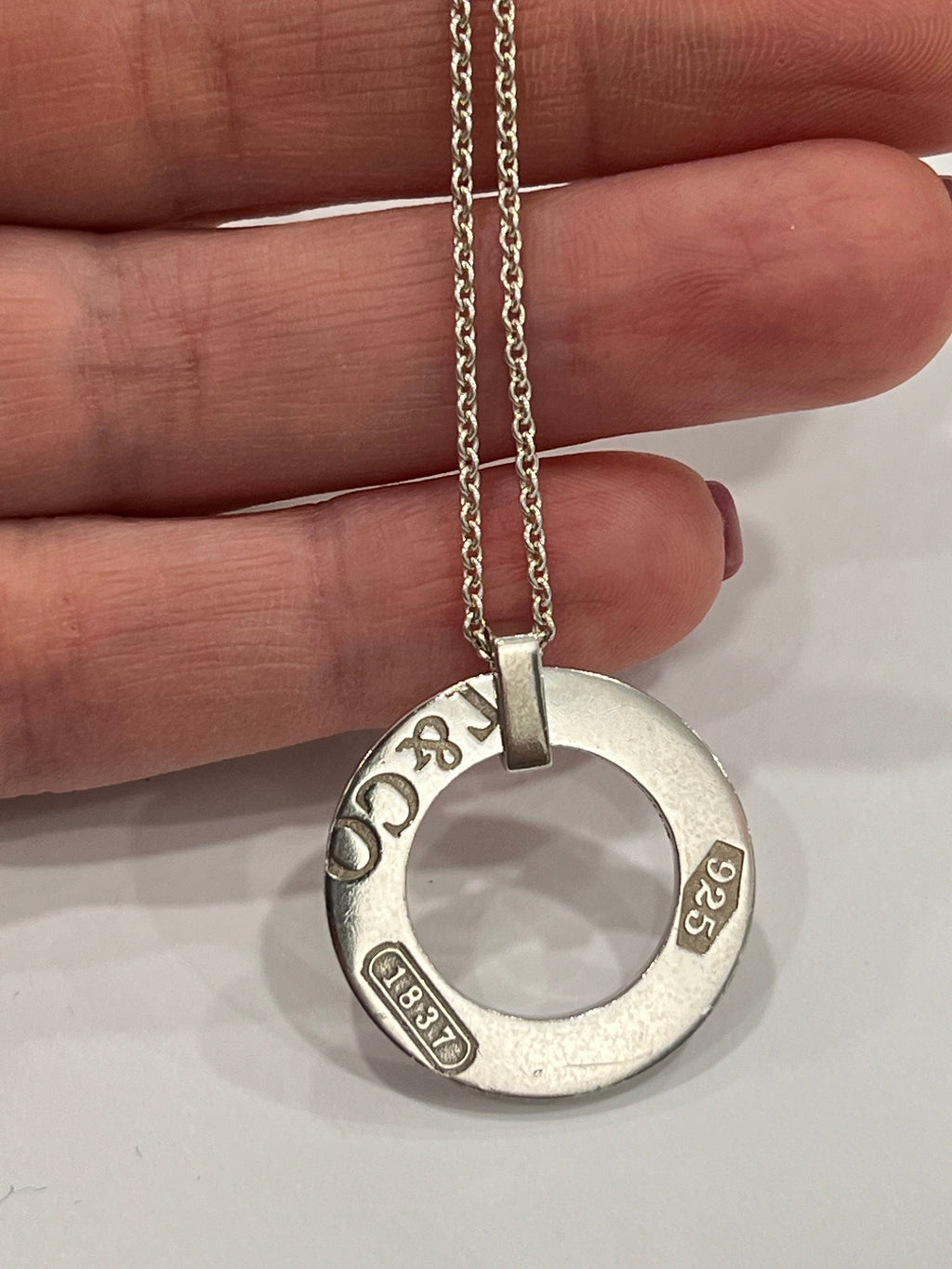 TIFFANY & CO. 1837 OPEN CIRCLE PENDENT STERLING SILVER NECKLACE