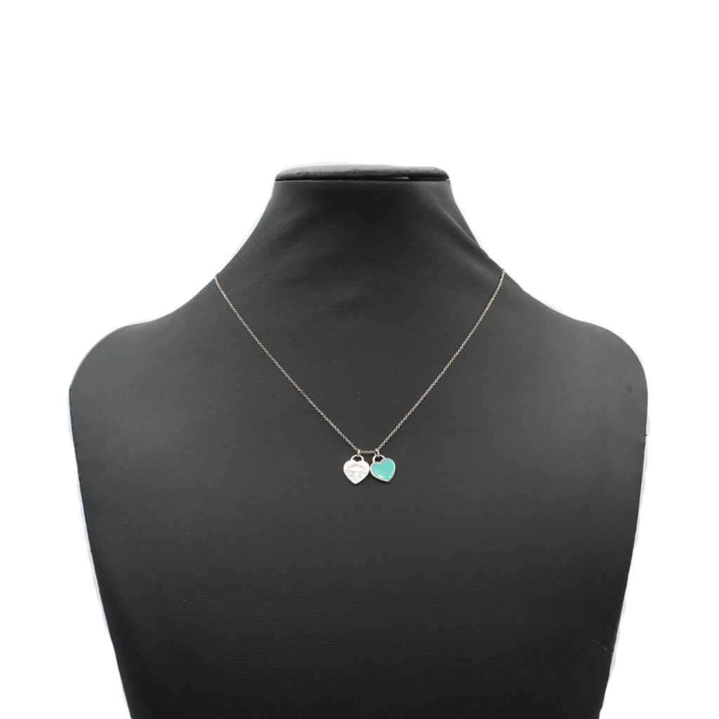 Tiffany & Co. Double Heart Tag Necklace