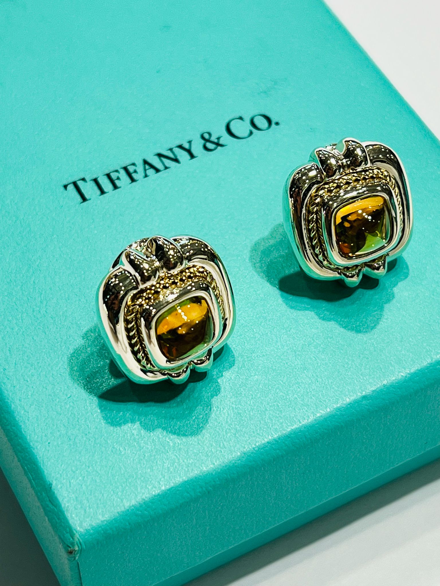 TIFFANY & CO. CITRINE CLIP ON EARRINGS