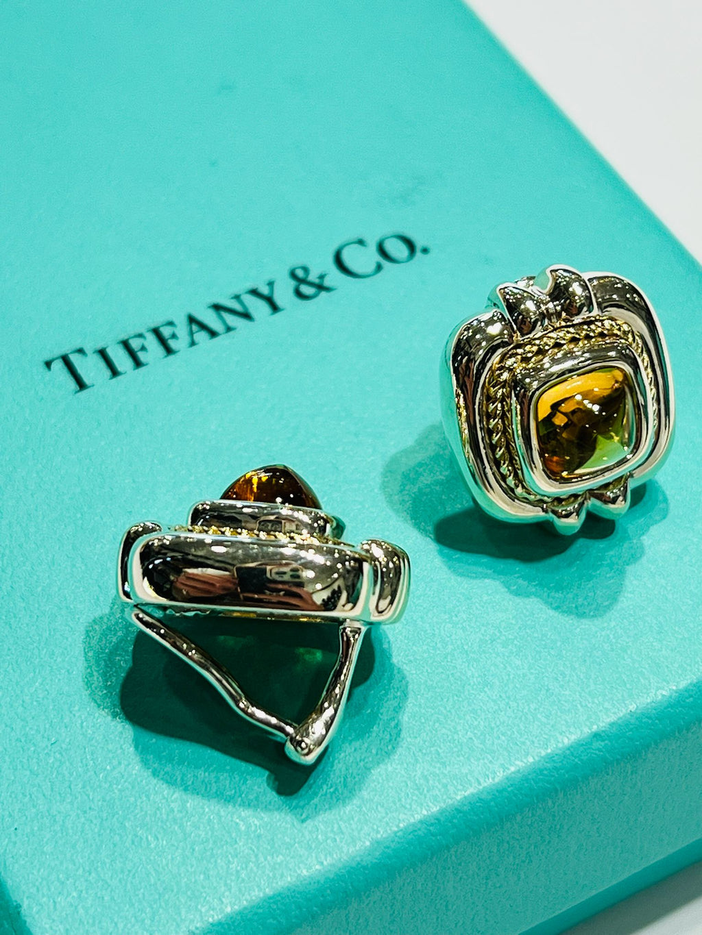 TIFFANY & CO. CITRINE CLIP ON EARRINGS
