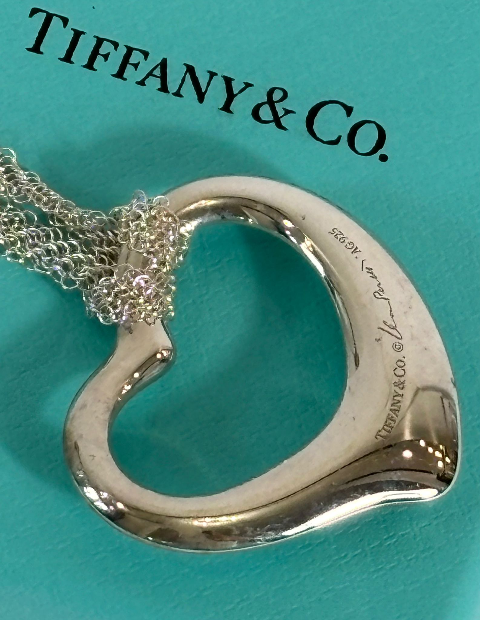 TIFFANY & CO. ELSA PERETTI OPEN HEART MESH NECKLACE