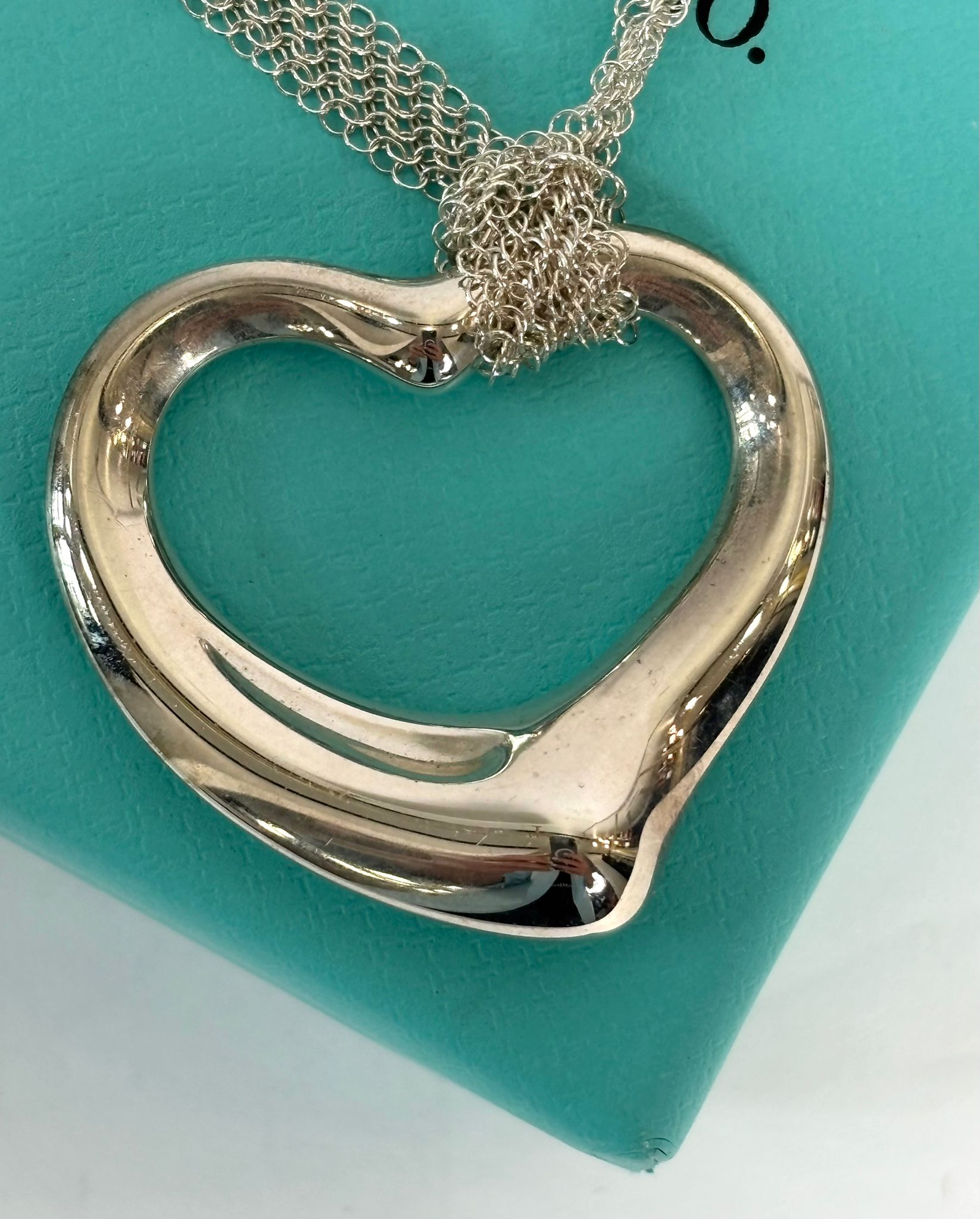 TIFFANY & CO. ELSA PERETTI OPEN HEART MESH NECKLACE