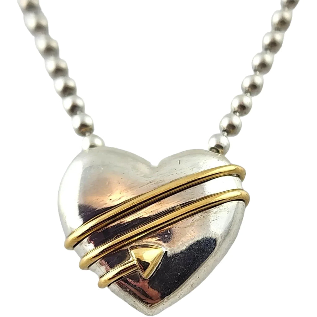 TIFFANY & CO. STERLING 18K GOLD HEART PENDANT