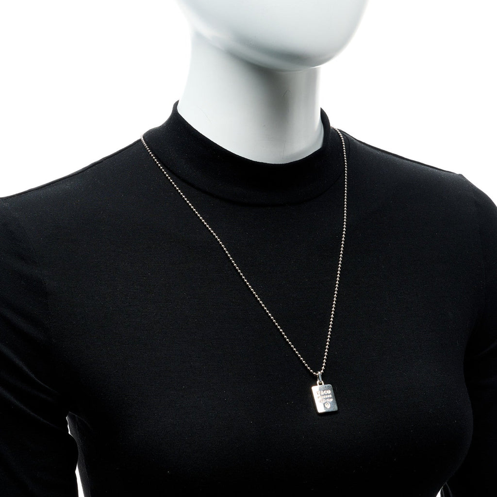 TIFFANY & CO. STERLING SILVER 1837 SQUARE PENDANT