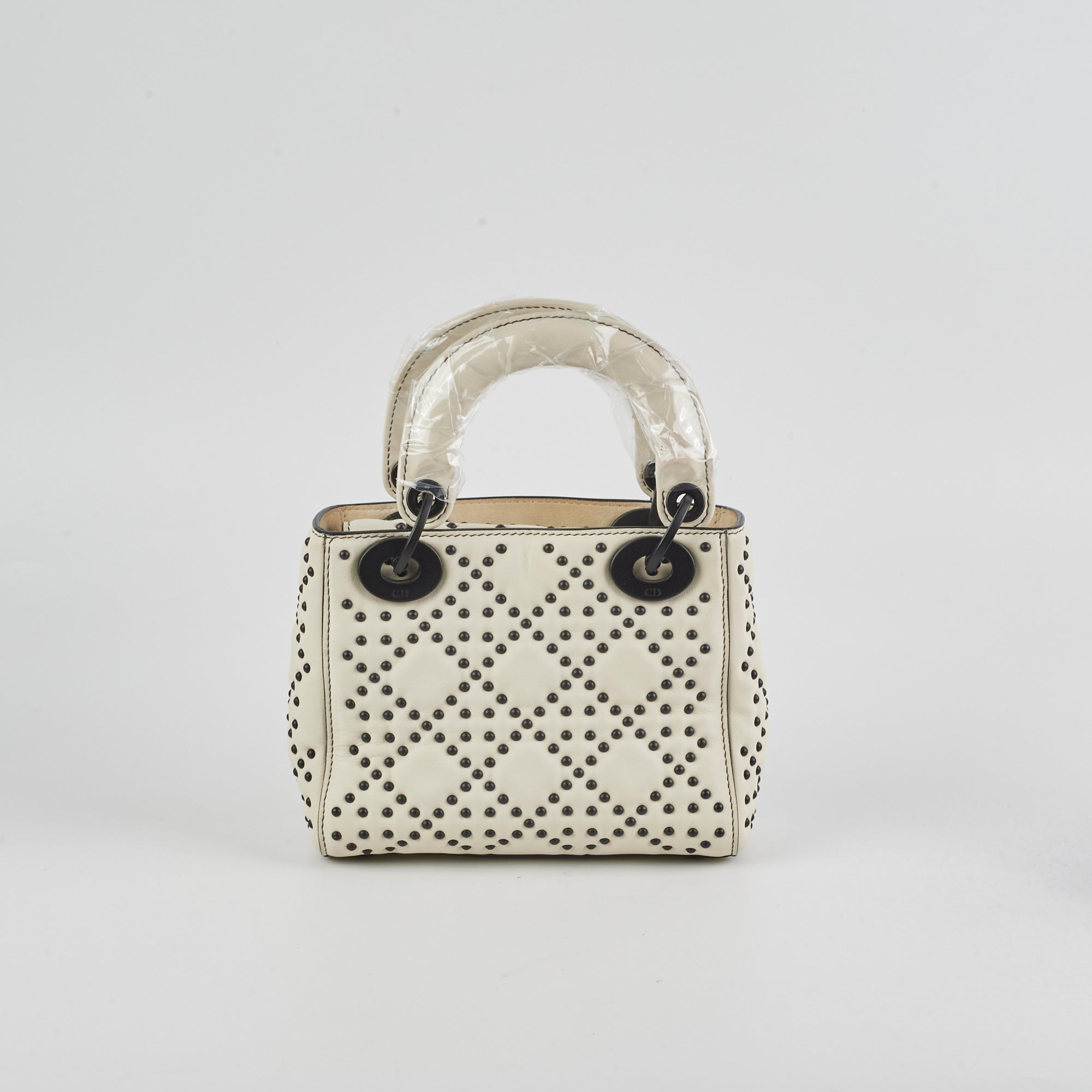 Christian Dior Mini Lady Dior Studded Ivory