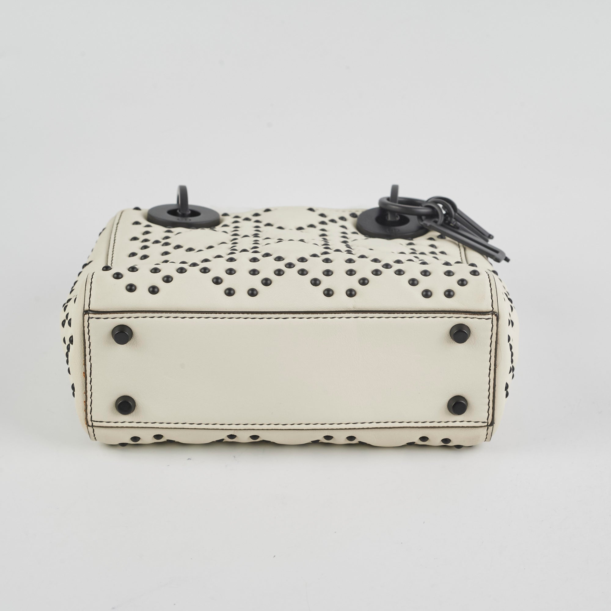 Christian Dior Mini Lady Dior Studded Ivory