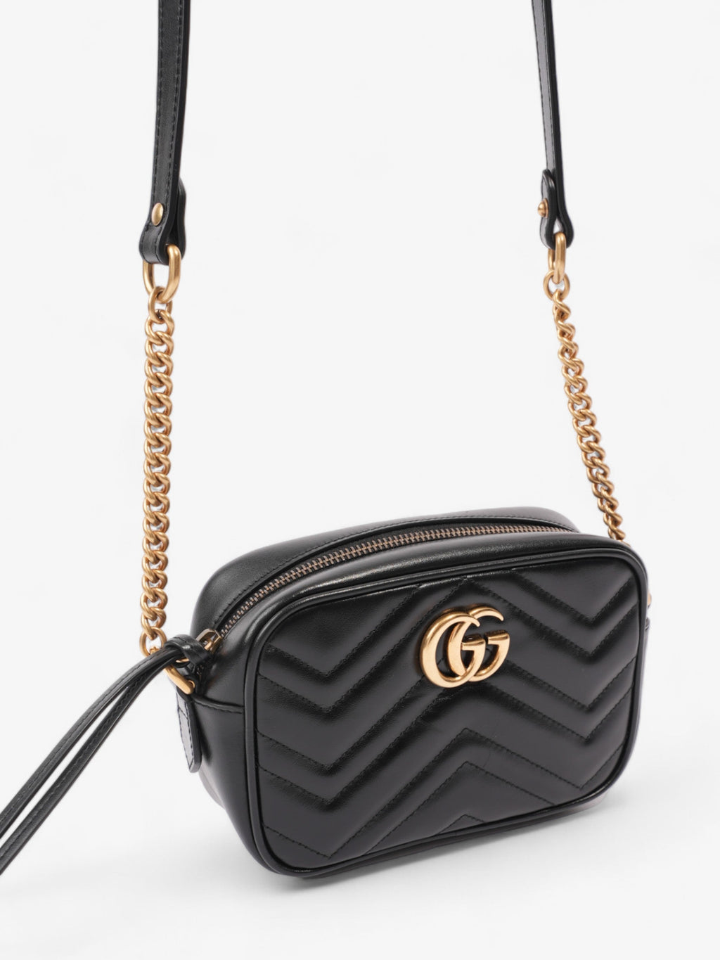 Gucci GG Marmont Black Matelasse Leather Mini