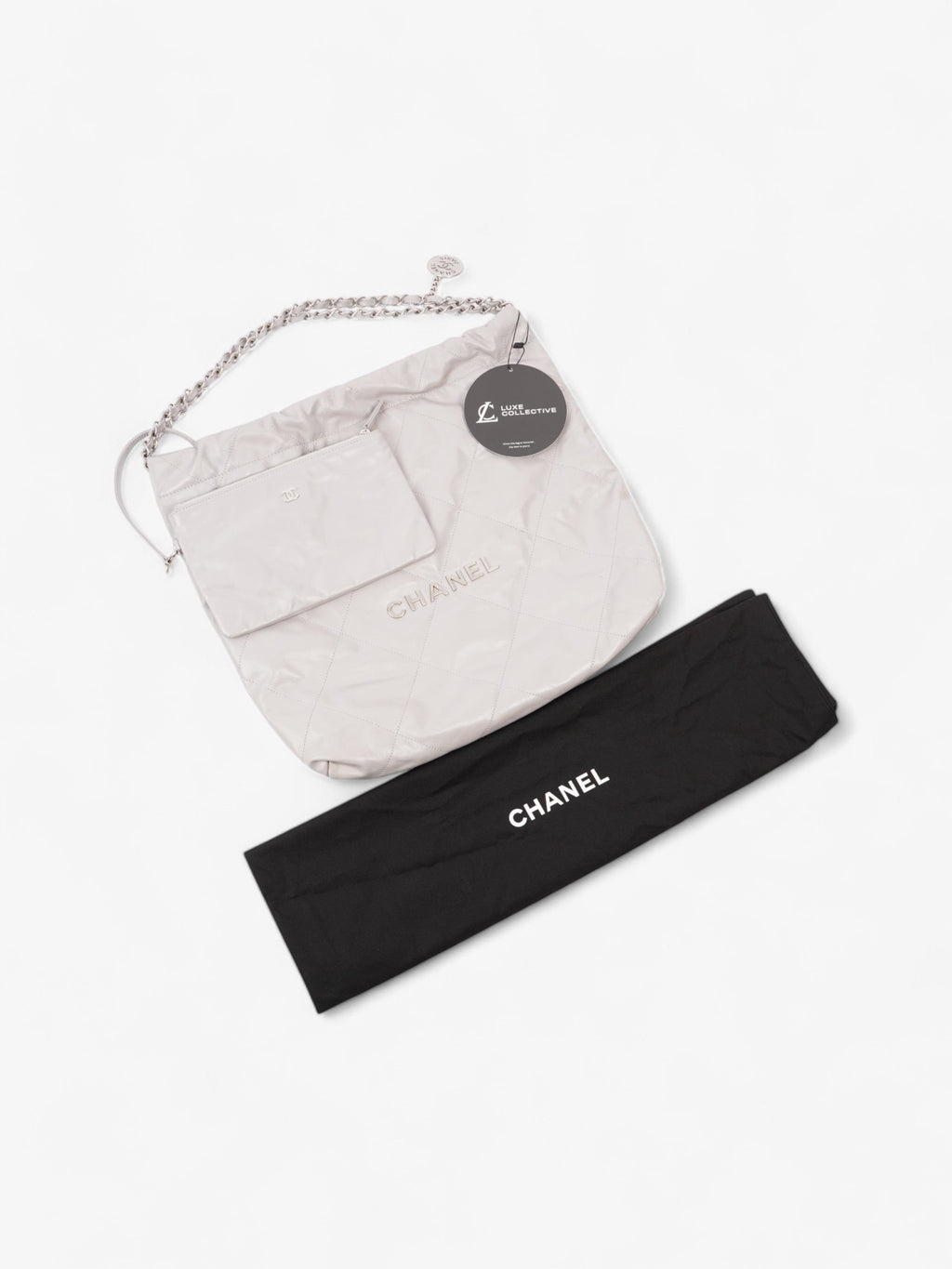 Chanel 22 Grey Calfskin Leather Medium