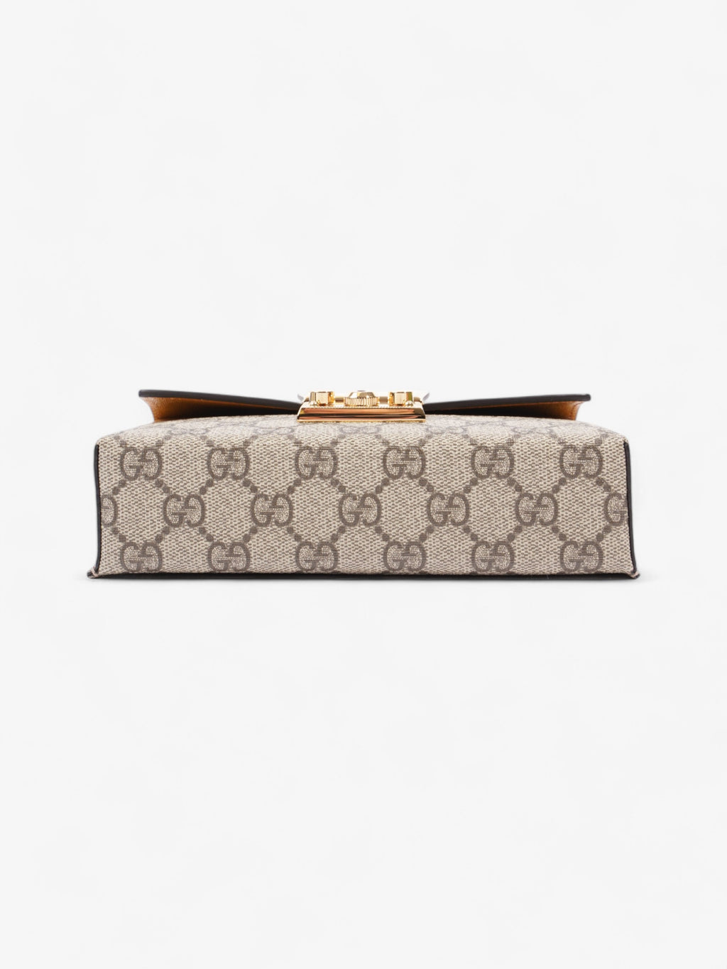 Gucci Padlock Top Handle GG Supreme / Cream / Mustard Calfskin Leather Mini