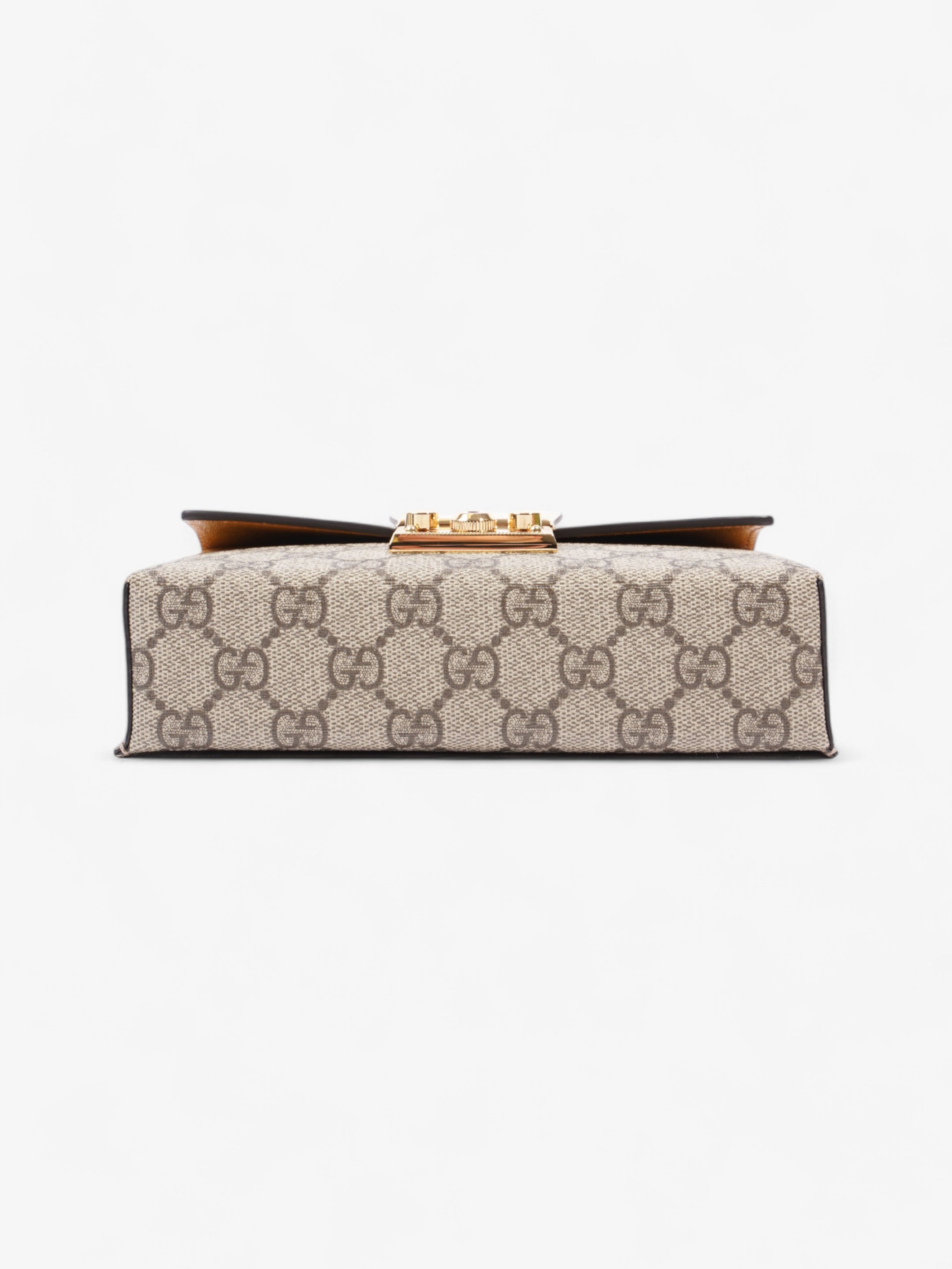 Gucci Padlock Top Handle GG Supreme / Cream / Mustard Calfskin Leather Mini