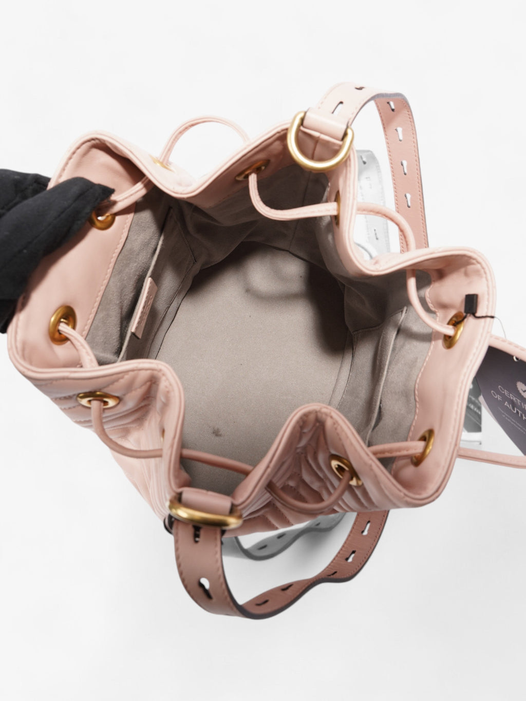 Gucci Marmont 2.0 Bucket Bag Pink Matelasse Leather