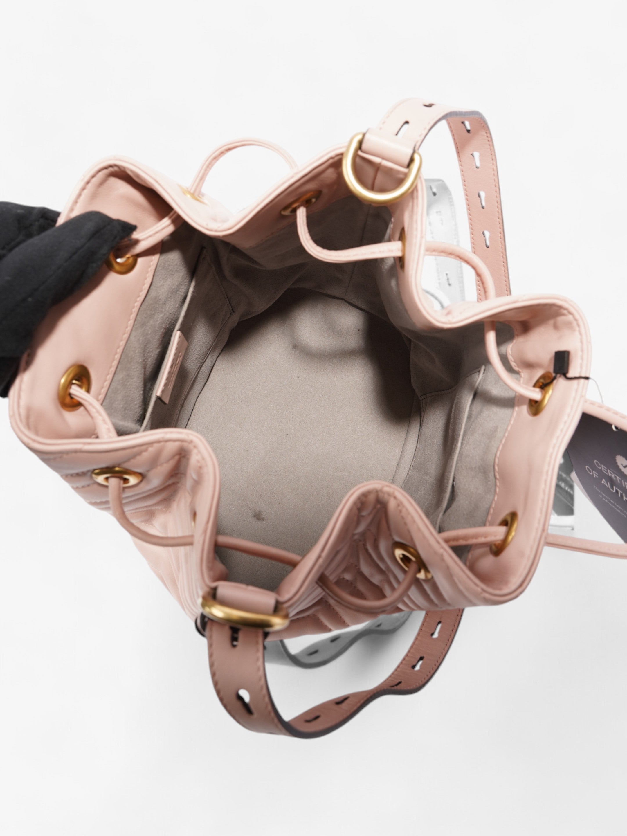 Gucci Marmont 2.0 Bucket Bag Pink Matelasse Leather