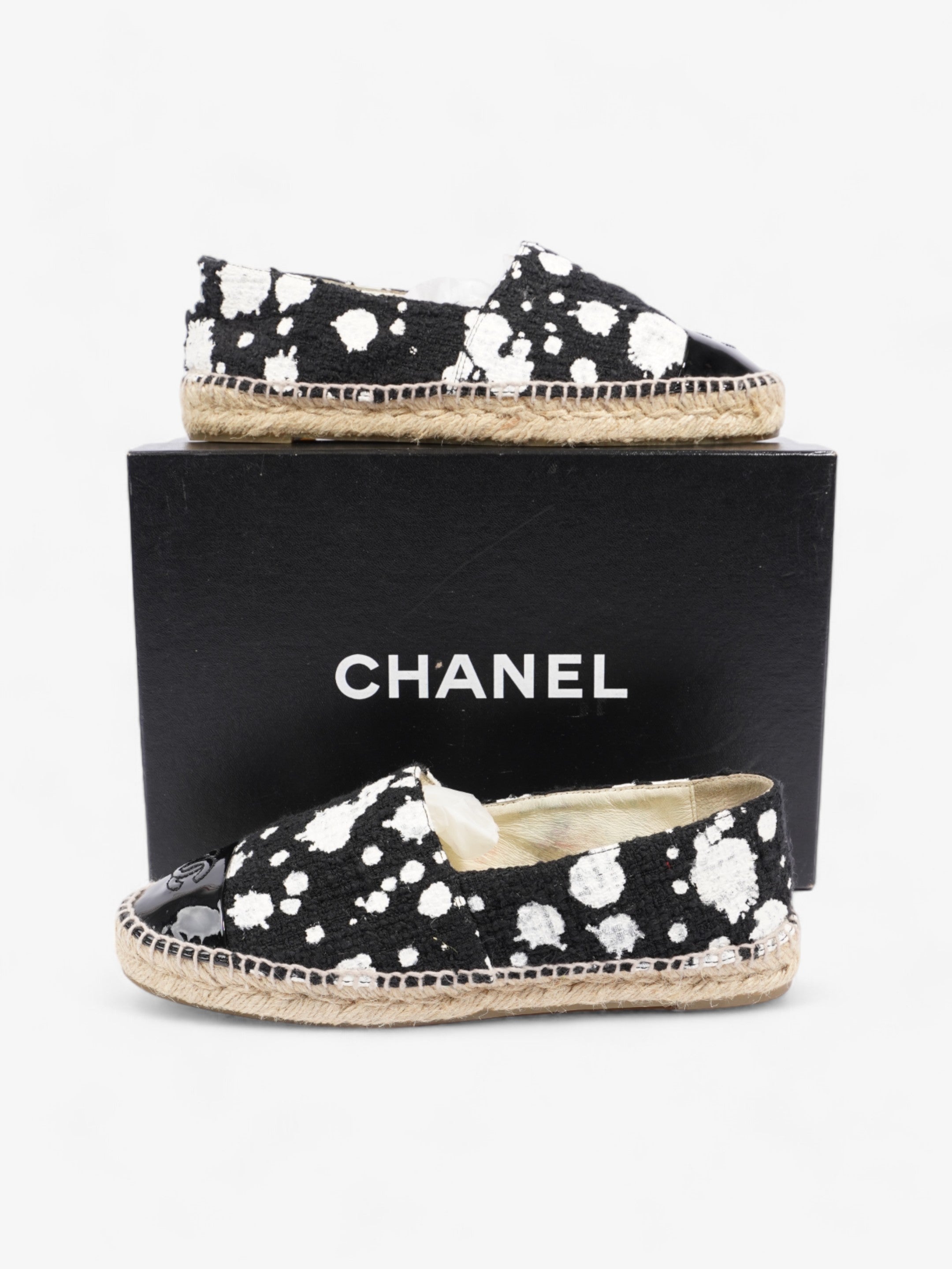 Chanel Espadrilles Black / White Cotton EU 38 UK 5