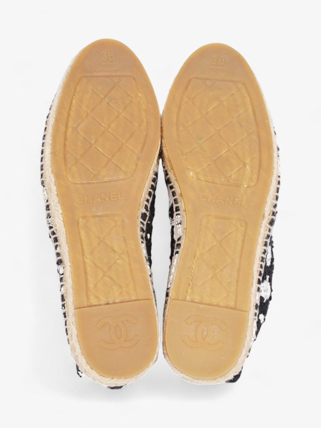 Chanel Espadrilles Black / White Cotton EU 38 UK 5