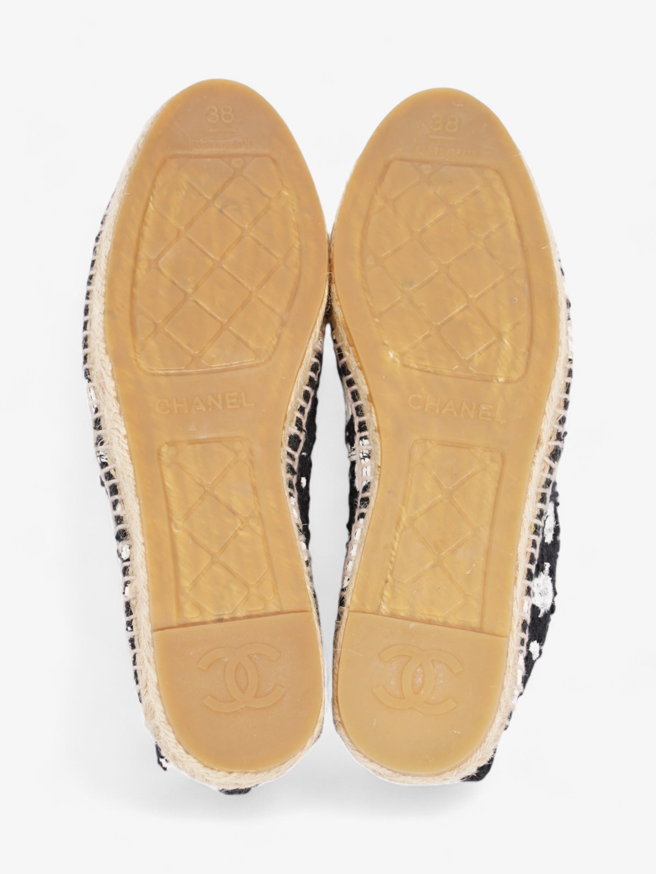 Chanel Espadrilles Black / White Cotton EU 38 UK 5