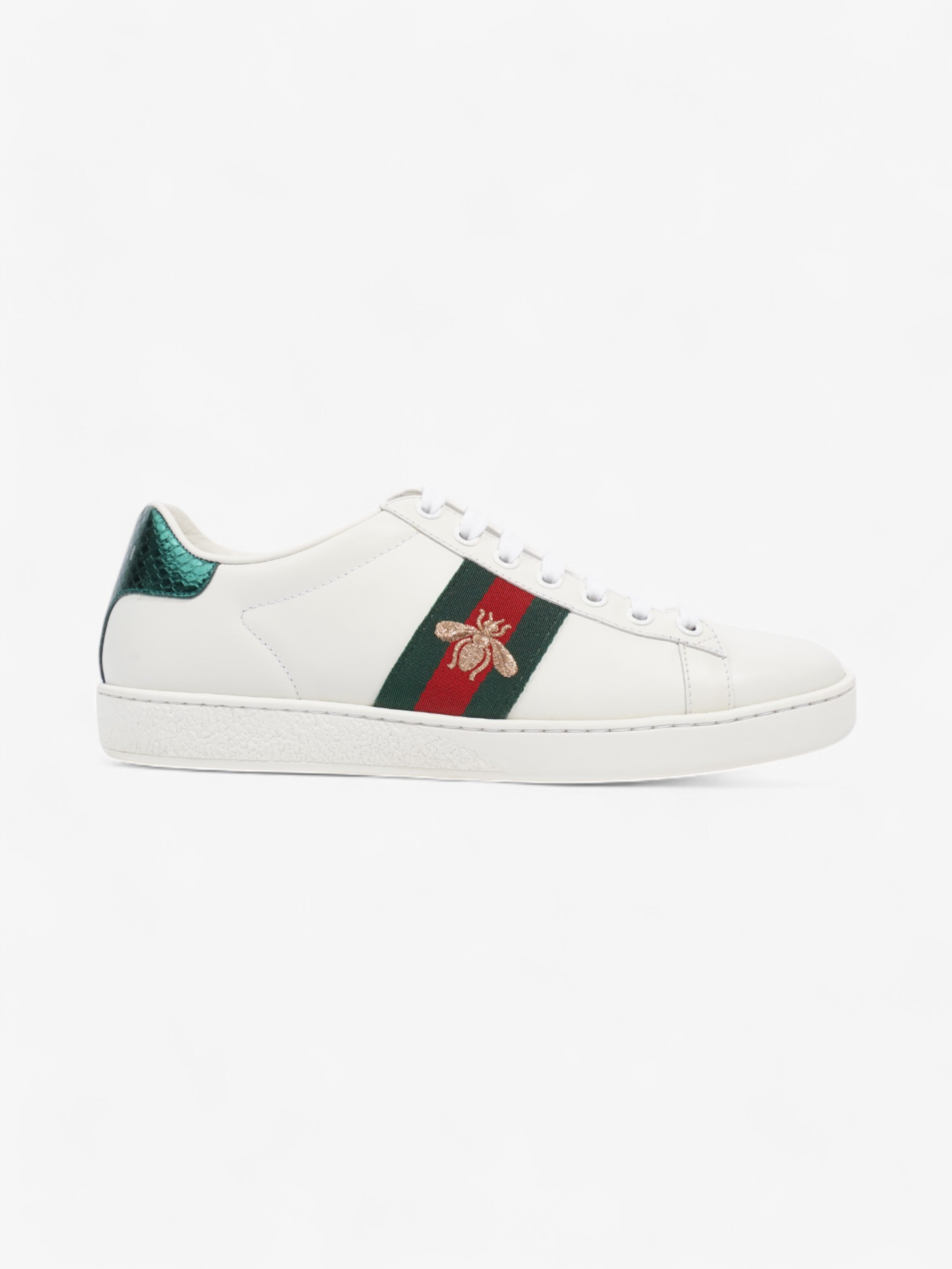 Gucci New Ace Low Bee White  / Green / Red Leather EU 37 UK 4