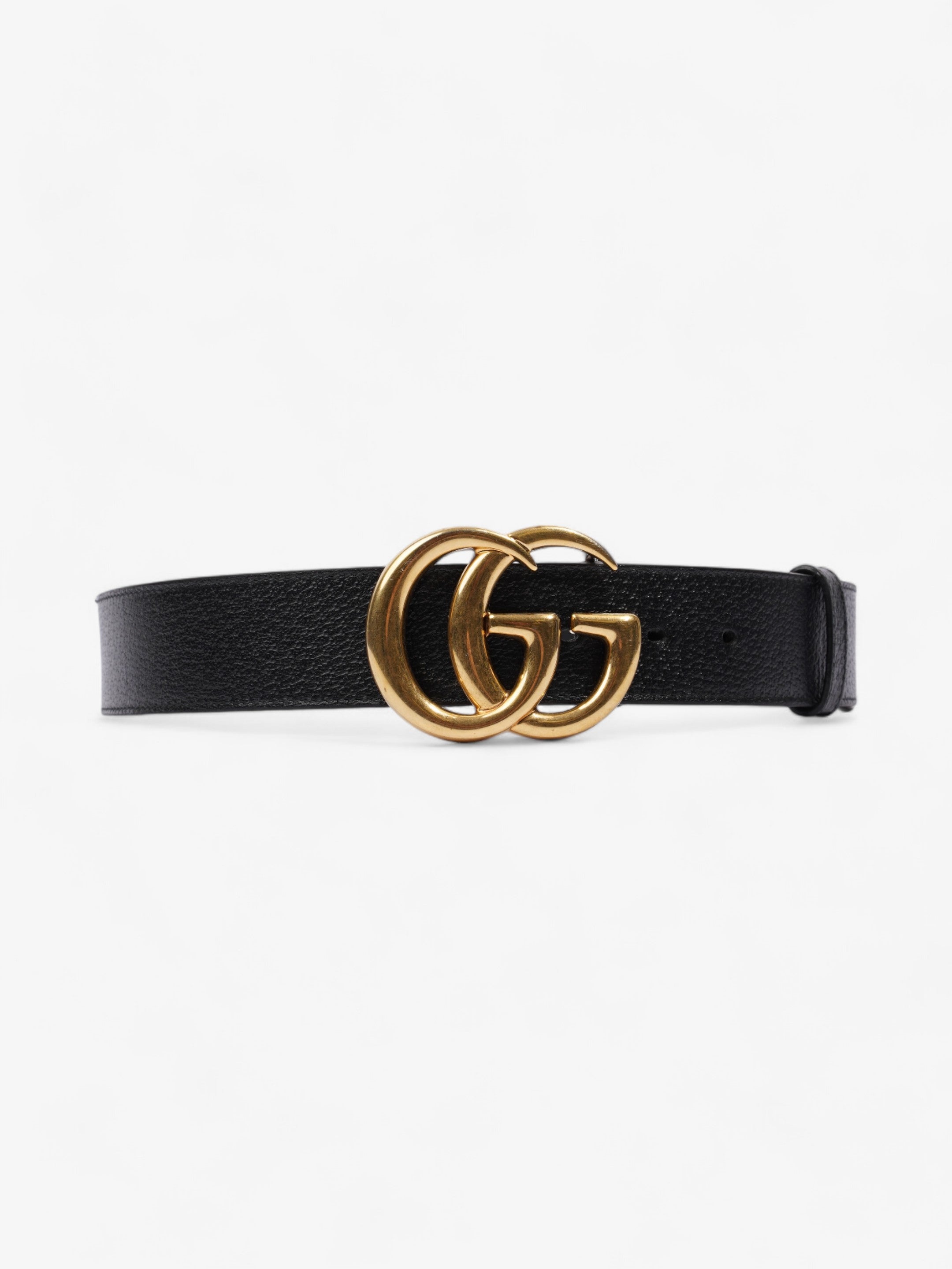 Gucci Double G Belt Black Leather 80cm 32"