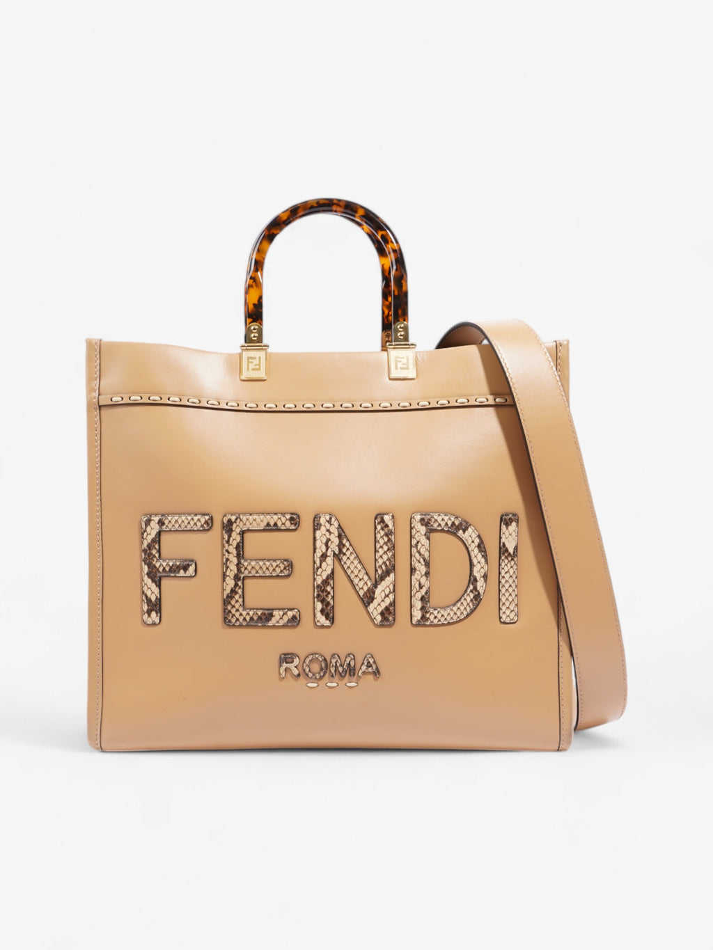 Fendi Sunshine  Brown Leather Medium