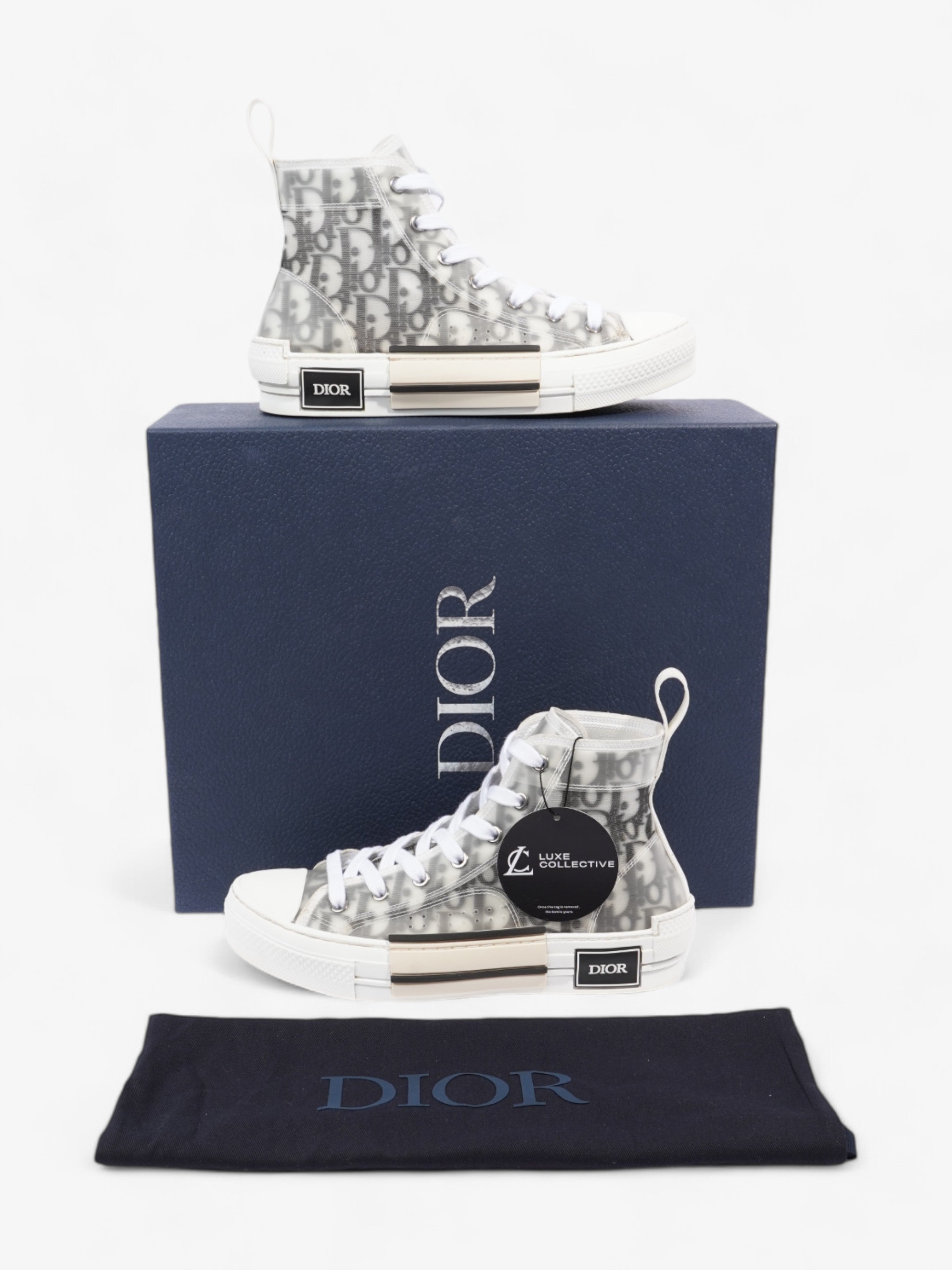 Christian Dior B23 High Top White / Black Canvas EU 37 UK 4