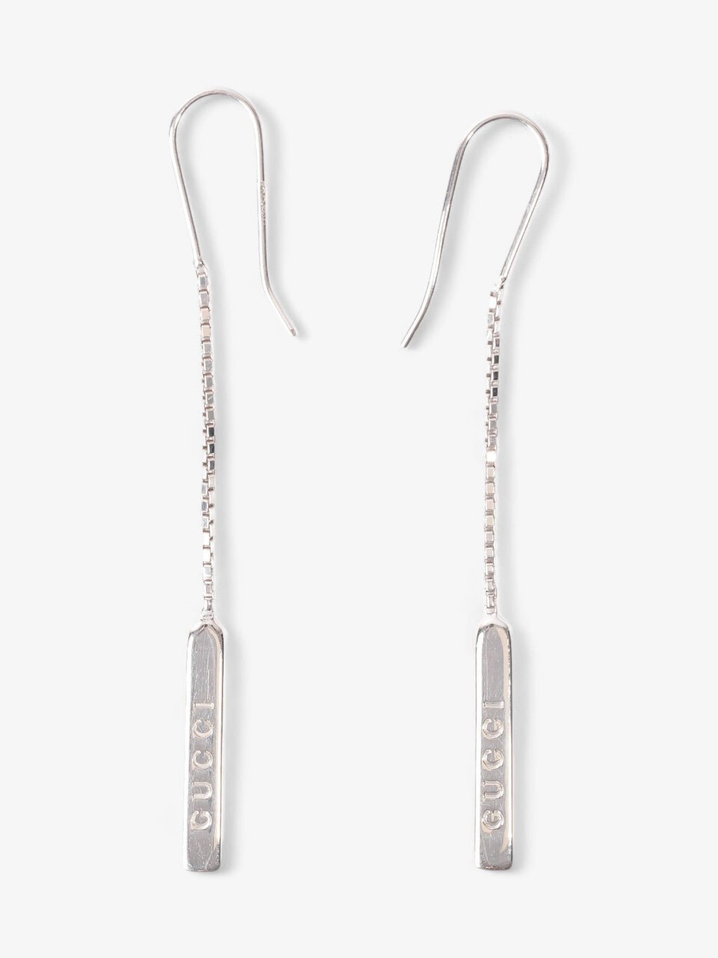Gucci 18ct Lariat Earrings Silver White Gold